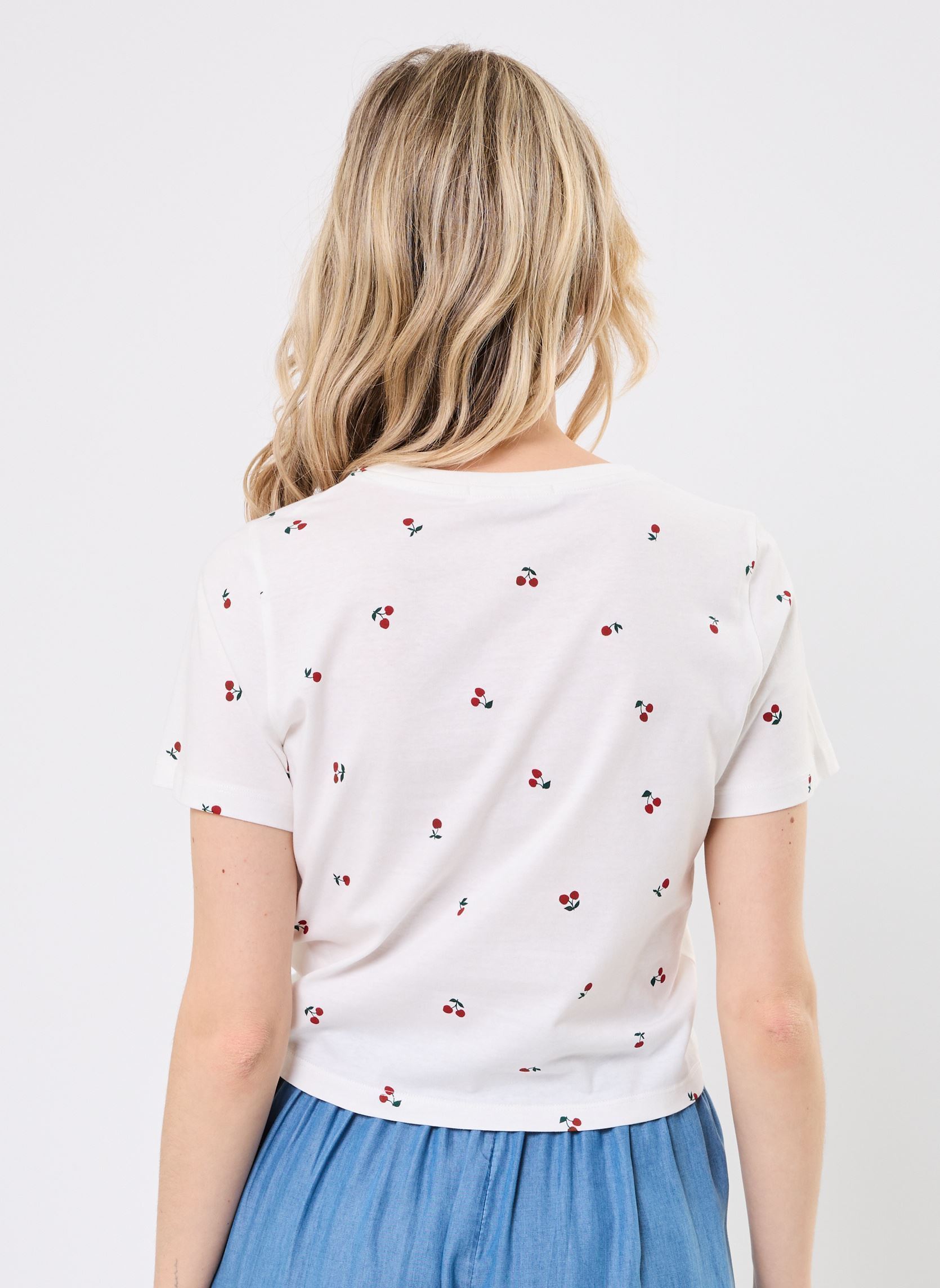 Tee-shirts manches courtes T-SHIRT CERISE femme blanc MADE BY Tee-shirts manches courtes T-SHIRT CERISE femme blanc FIG-KCERISE-W