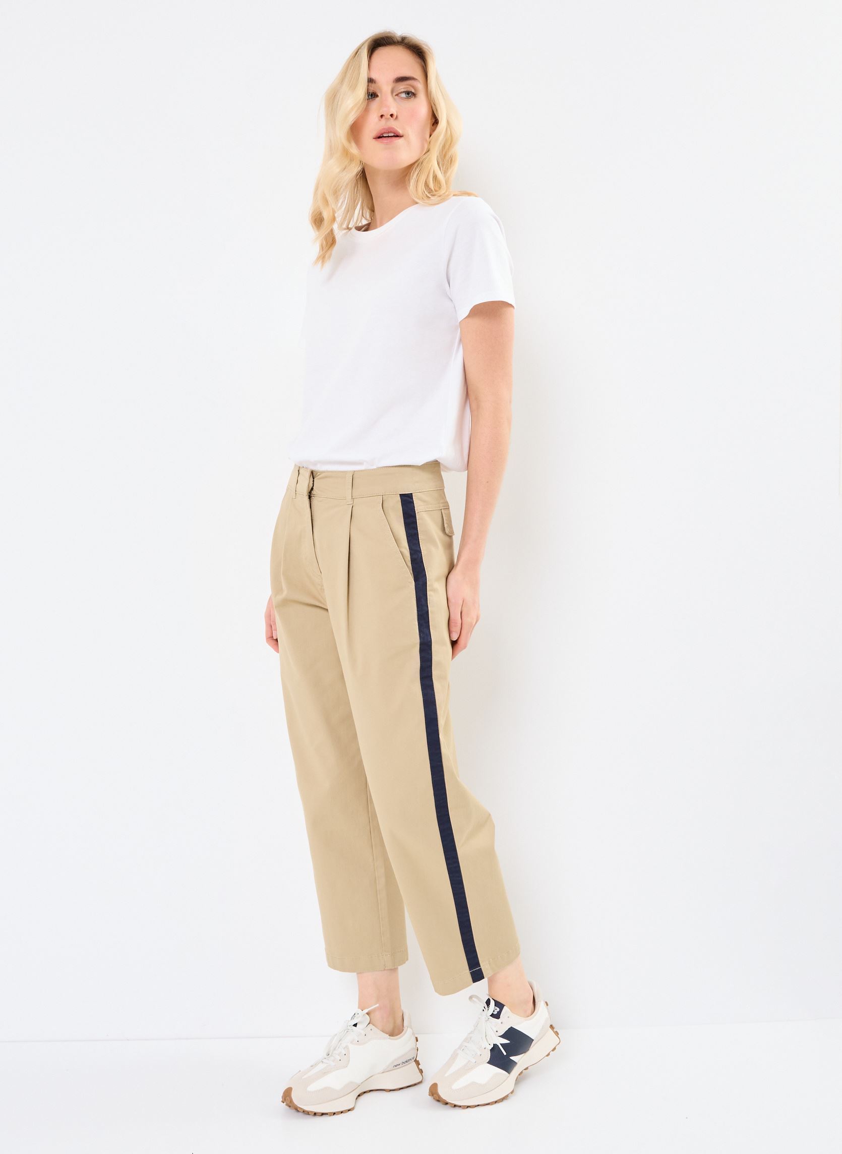 Pantaloni chino PRONY donna beige MADE BY Pantaloni chino PRONY donna beige TWILL