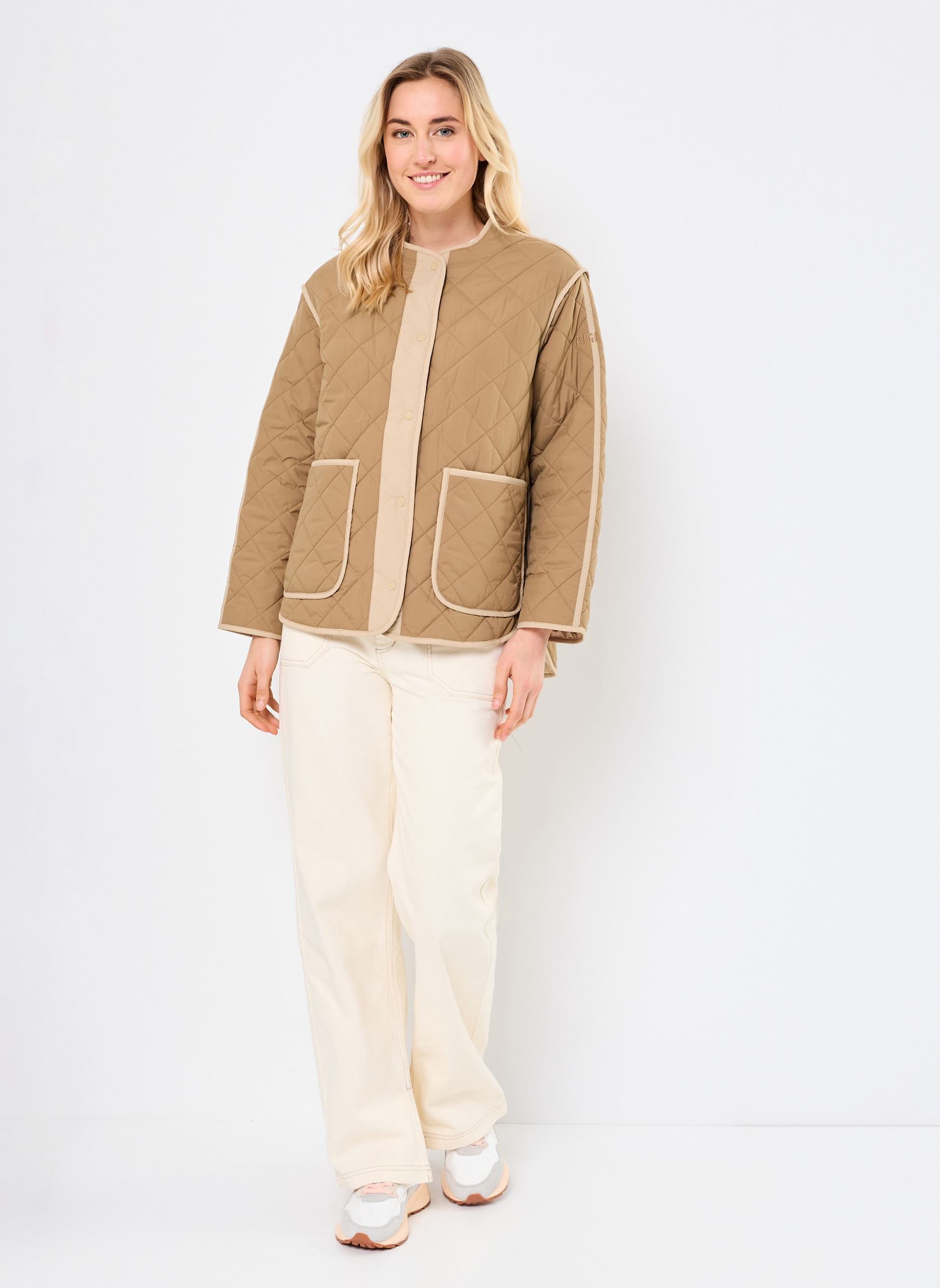 Vestes Veste matelassée déperlante femme marron Aigle Vestes Veste matelassée déperlante femme marron PEANUT