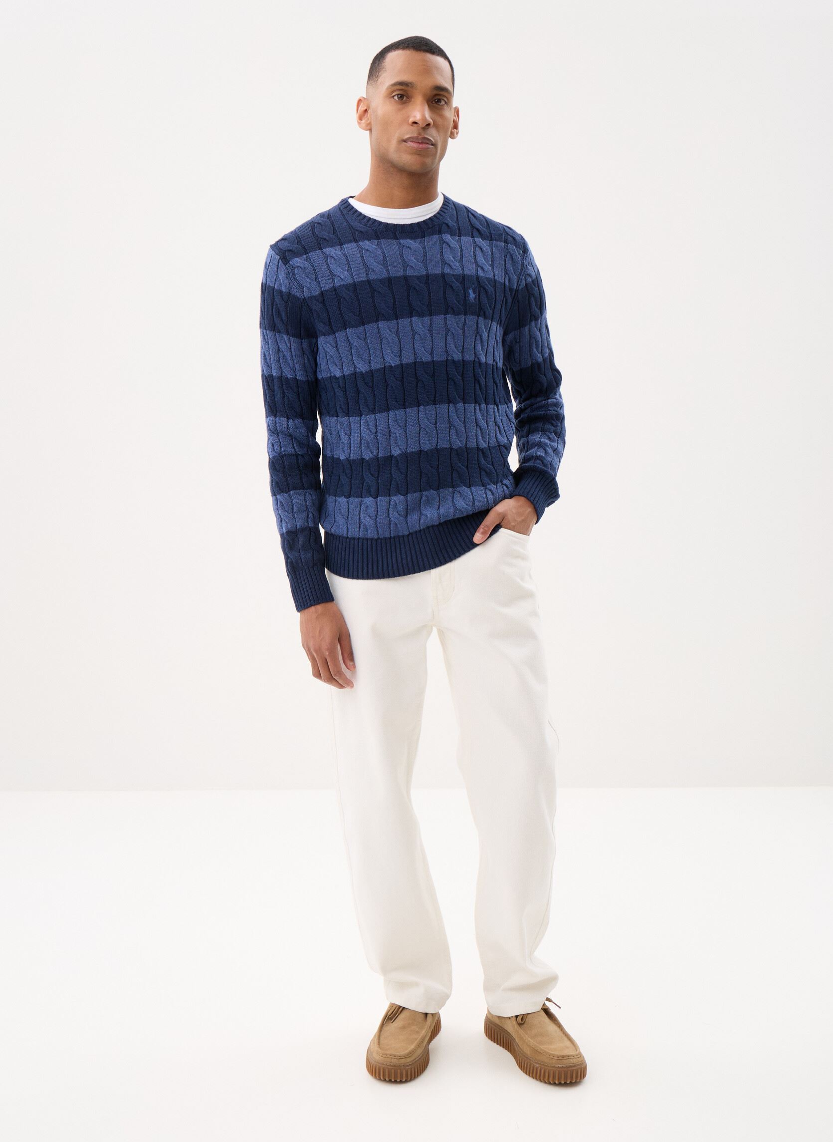 Pulls Lscablcnpp-Long Sleeve-Pullover 71095576 homme bleu Polo Ralph Lauren Pulls Lscablcnpp-Long Sleeve-Pullover 71095576 homme bleu Navy Combo