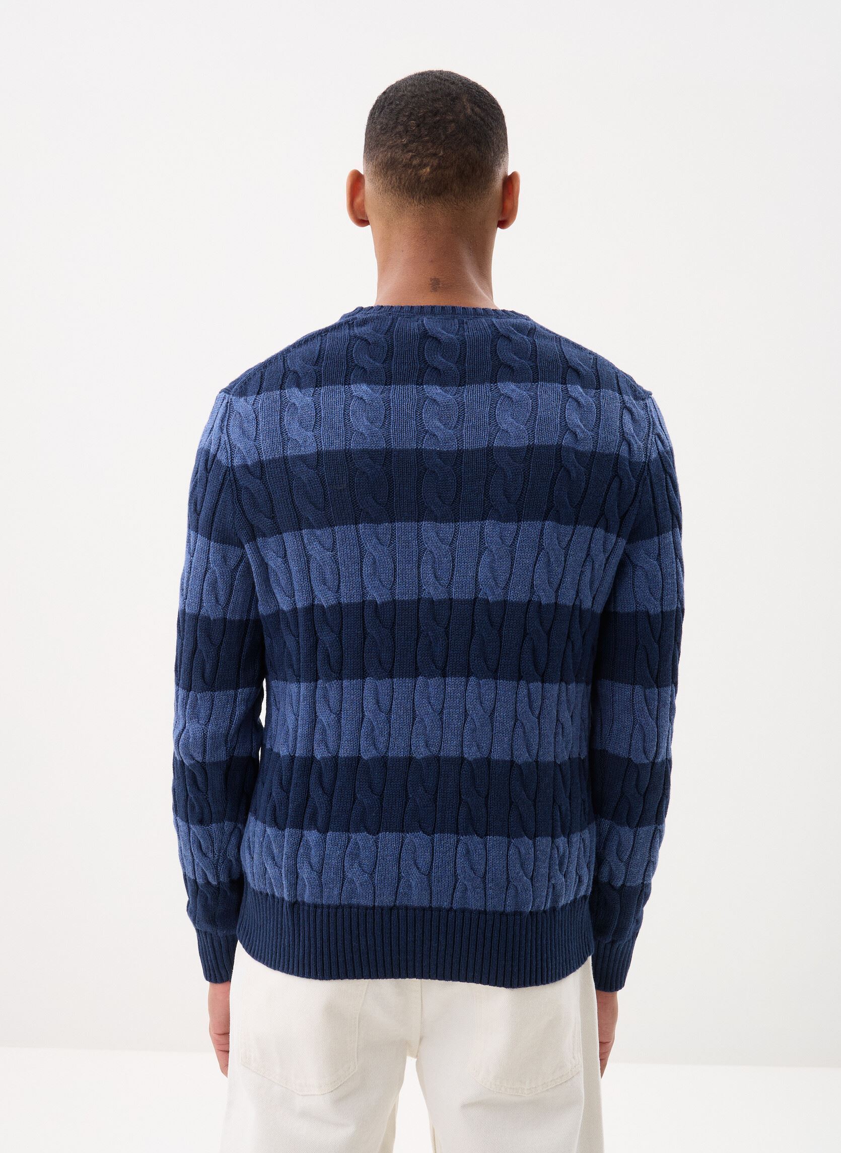 Pulls Lscablcnpp-Long Sleeve-Pullover 71095576 homme bleu Polo Ralph Lauren Pulls Lscablcnpp-Long Sleeve-Pullover 71095576 homme bleu Navy Combo