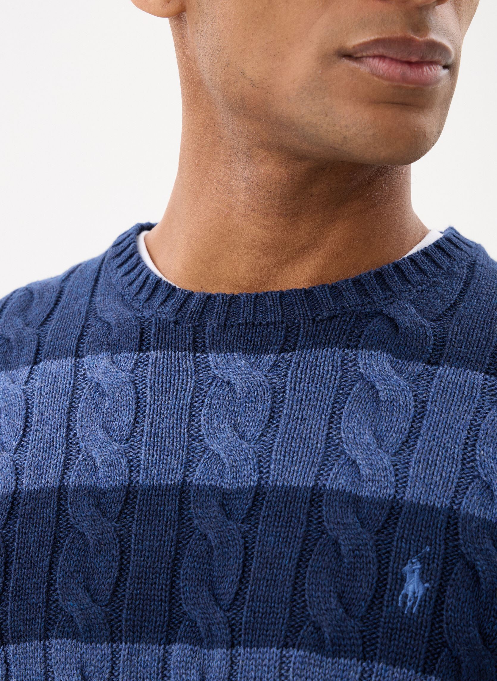 Pulls Lscablcnpp-Long Sleeve-Pullover 71095576 homme bleu Polo Ralph Lauren Pulls Lscablcnpp-Long Sleeve-Pullover 71095576 homme bleu Navy Combo