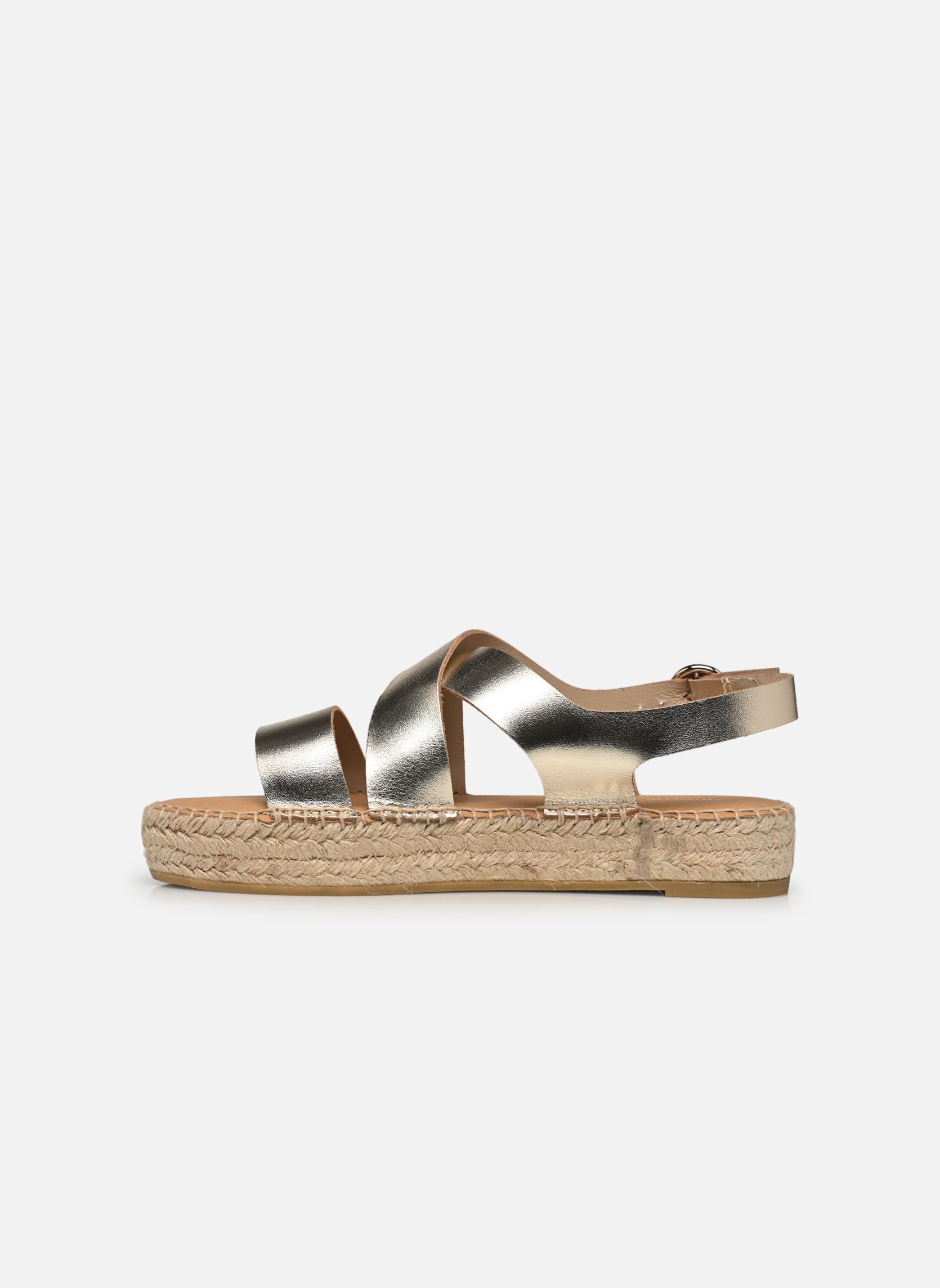 Platte espadrilles Itria dames goud en brons Georgia Rose Platte espadrilles Itria dames goud en brons DORÉ