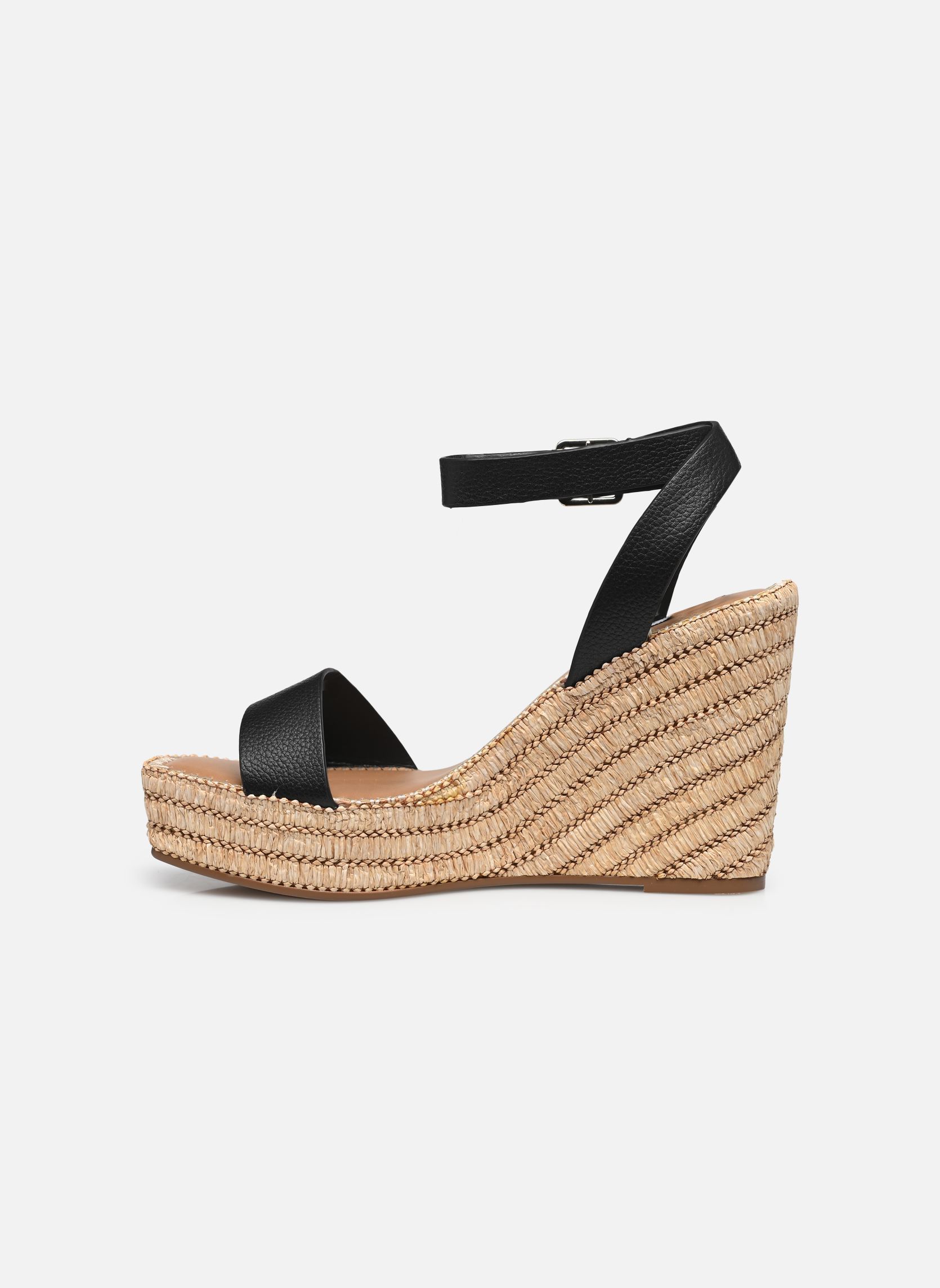 Sandalen met sleehak en plateau Cassie dames zwart Steve Madden Sandalen met sleehak en plateau Cassie dames zwart Black leather