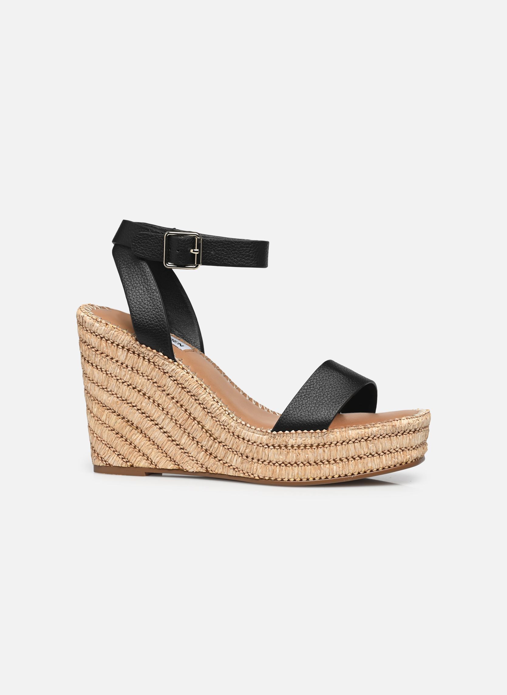 Sandalen met sleehak en plateau Cassie dames zwart Steve Madden Sandalen met sleehak en plateau Cassie dames zwart Black leather