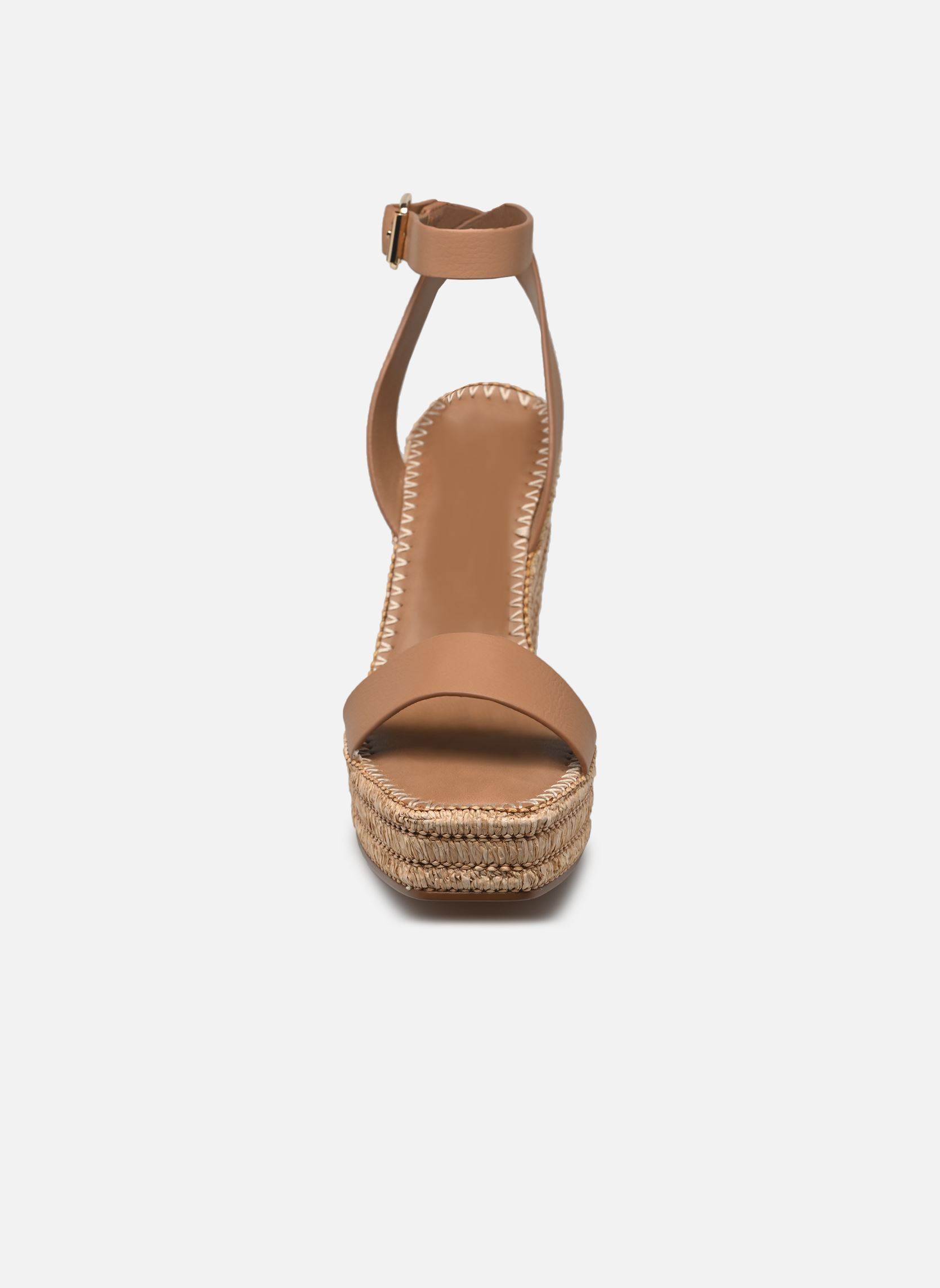 Sandalen met sleehak en plateau Cassie dames beige Steve Madden Sandalen met sleehak en plateau Cassie dames beige Tan Leather