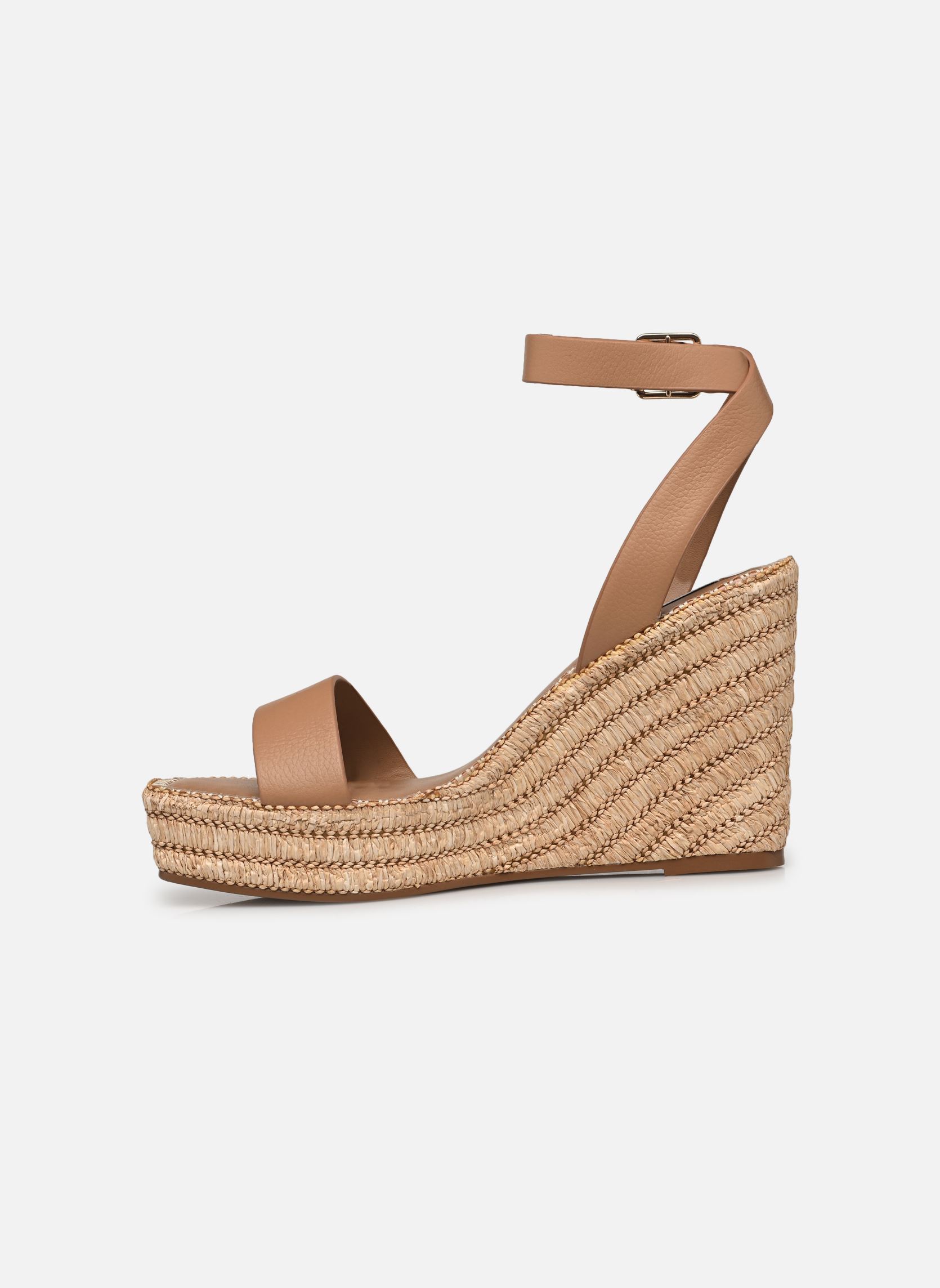 Sandalen met sleehak en plateau Cassie dames beige Steve Madden Sandalen met sleehak en plateau Cassie dames beige Tan Leather