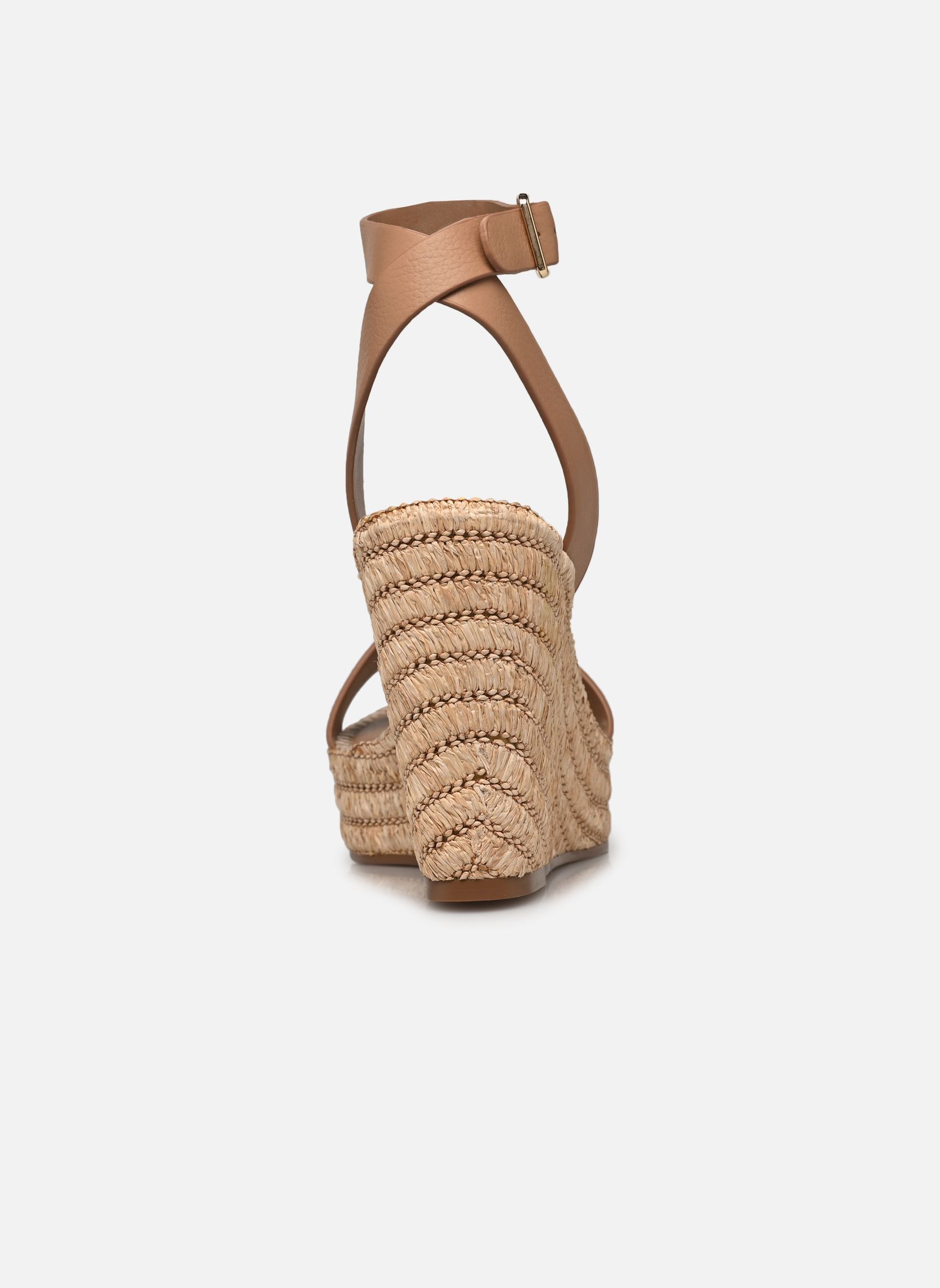 Sandalen met sleehak en plateau Cassie dames beige Steve Madden Sandalen met sleehak en plateau Cassie dames beige Tan Leather