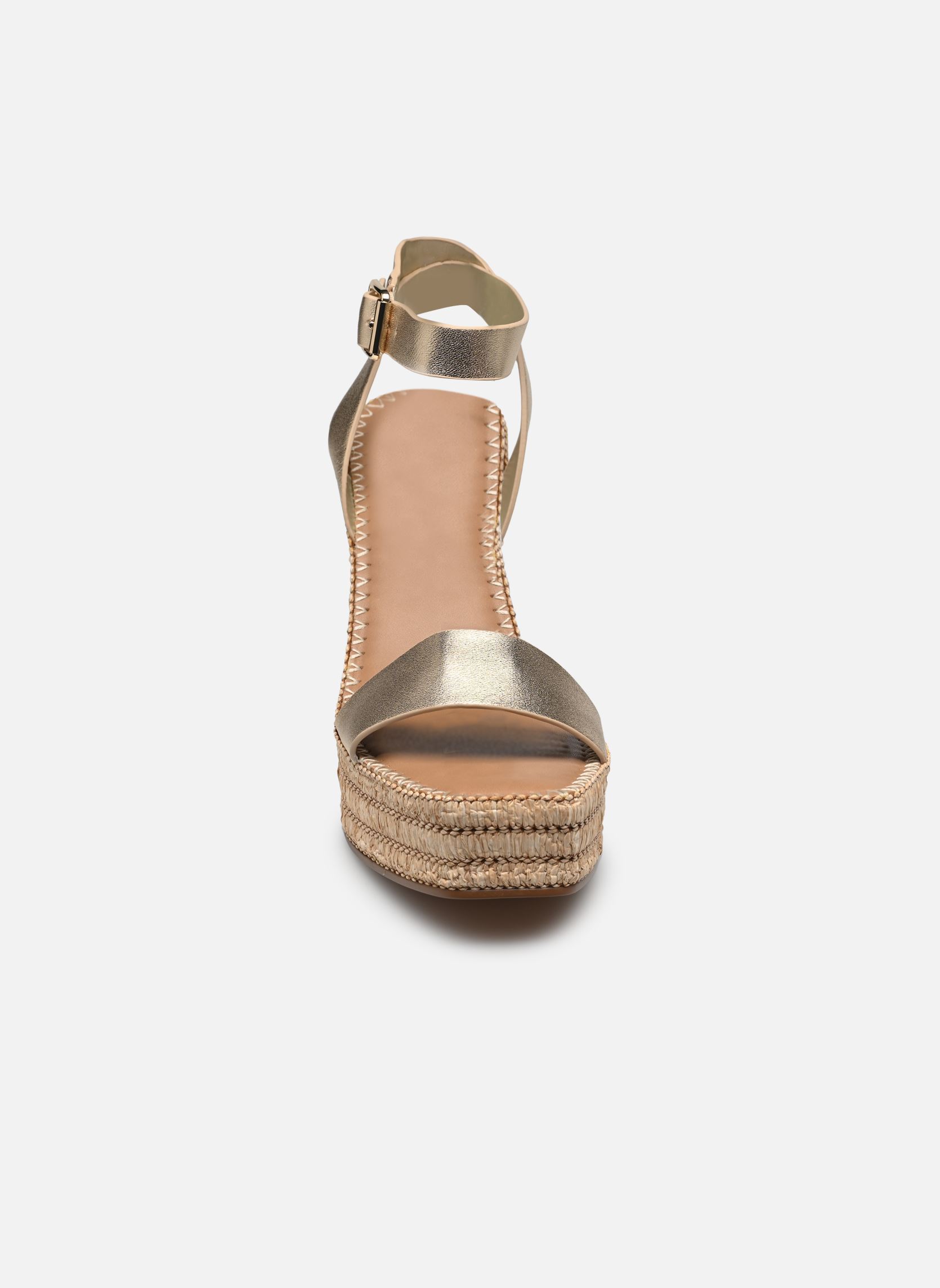 Sandalen met sleehak en plateau Cassie dames goud en brons Steve Madden Sandalen met sleehak en plateau Cassie dames goud en brons Gold Leather