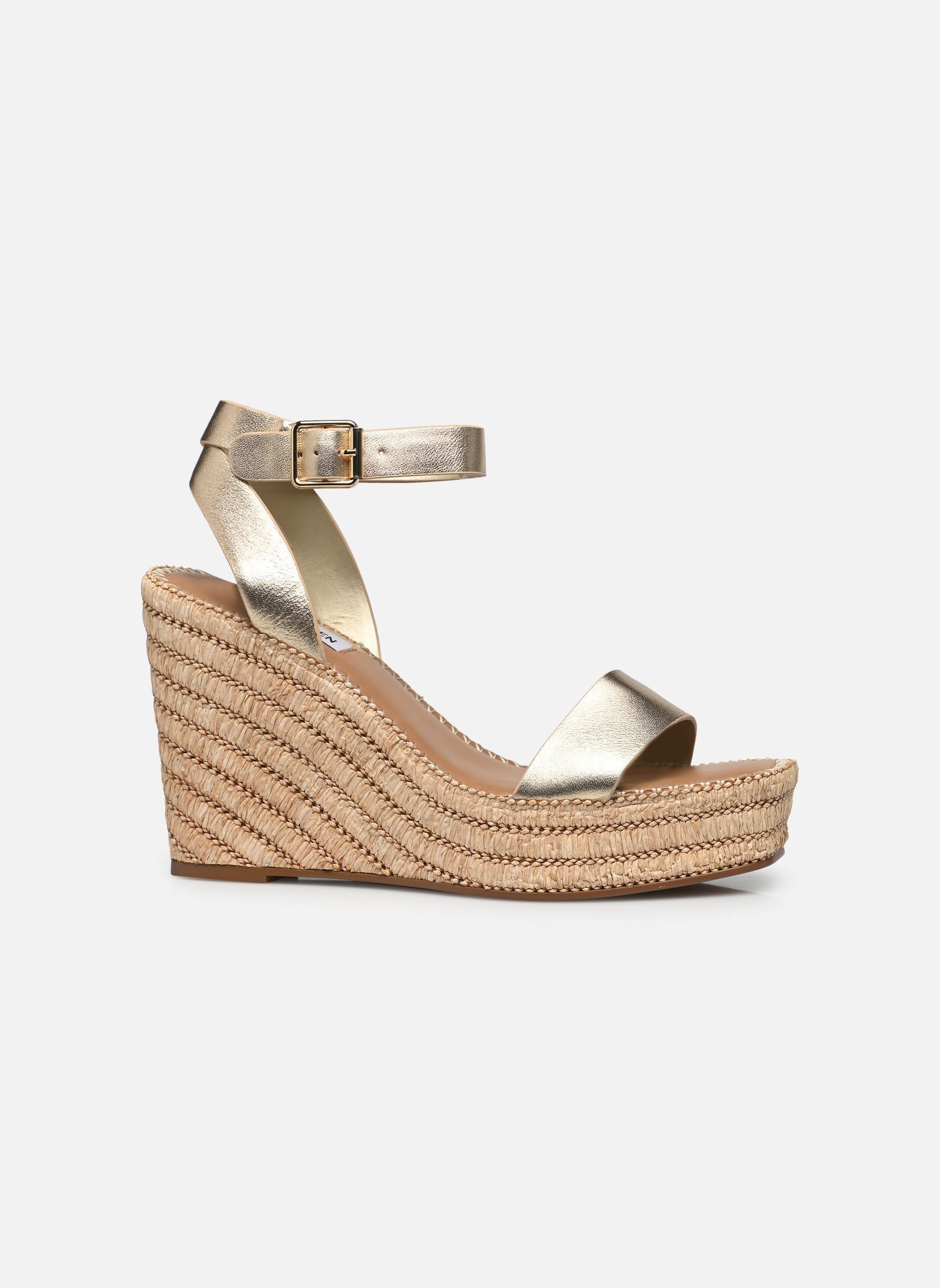 Sandalen met sleehak en plateau Cassie dames goud en brons Steve Madden Sandalen met sleehak en plateau Cassie dames goud en brons Gold Leather