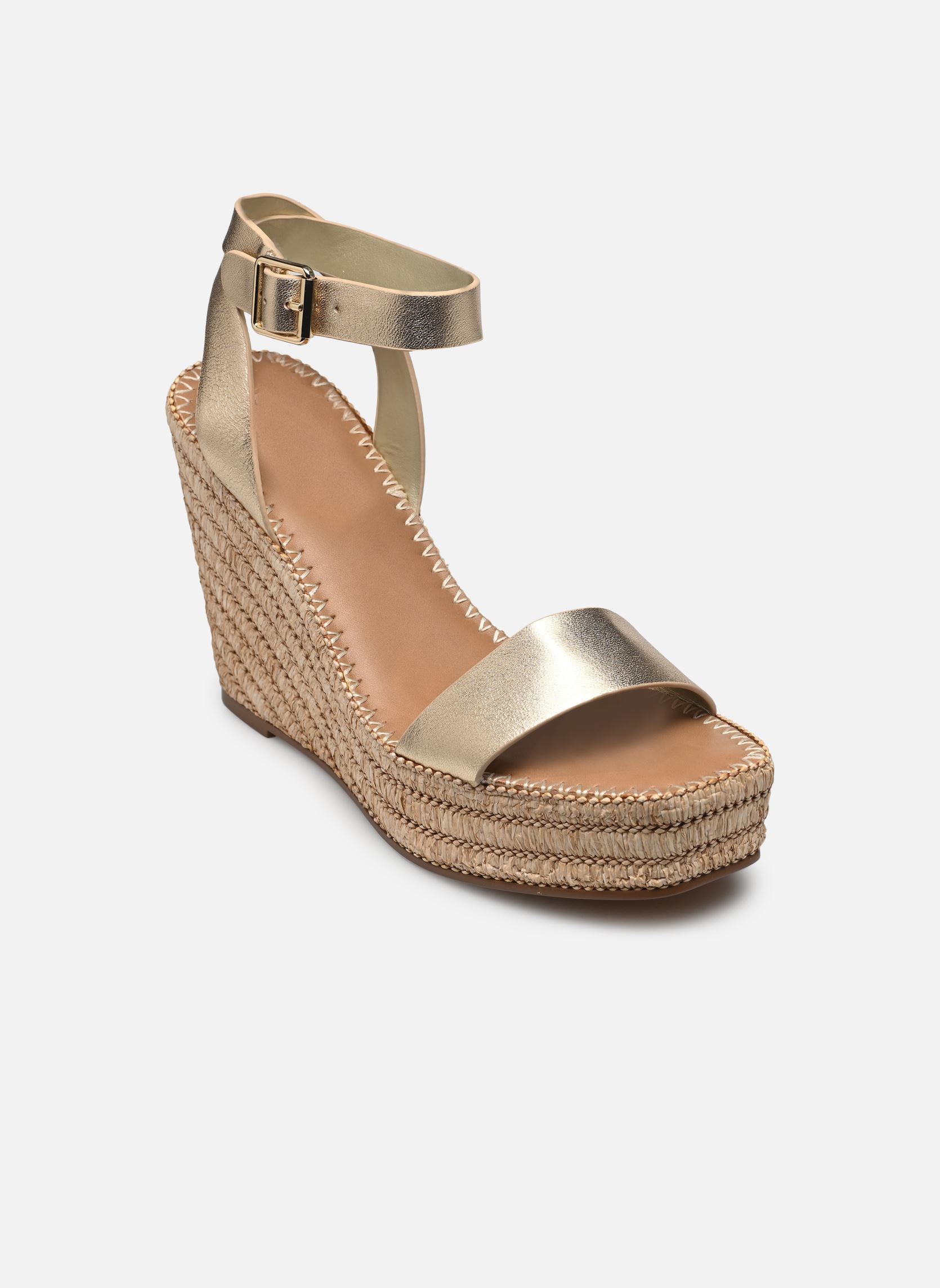 Sandalen met sleehak en plateau Cassie dames goud en brons Steve Madden Sandalen met sleehak en plateau Cassie dames goud en brons Gold Leather