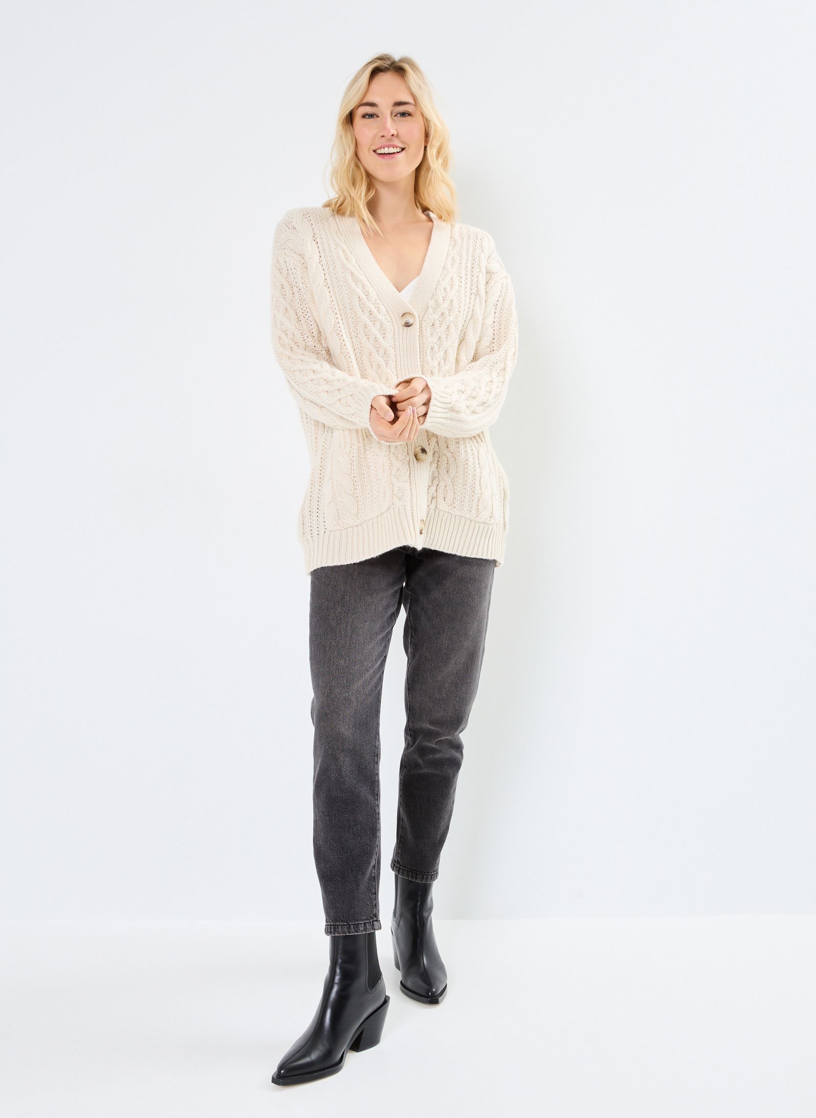 Gilets MOORE femme blanc La Petite Etoile Gilets MOORE femme blanc IVOIRE