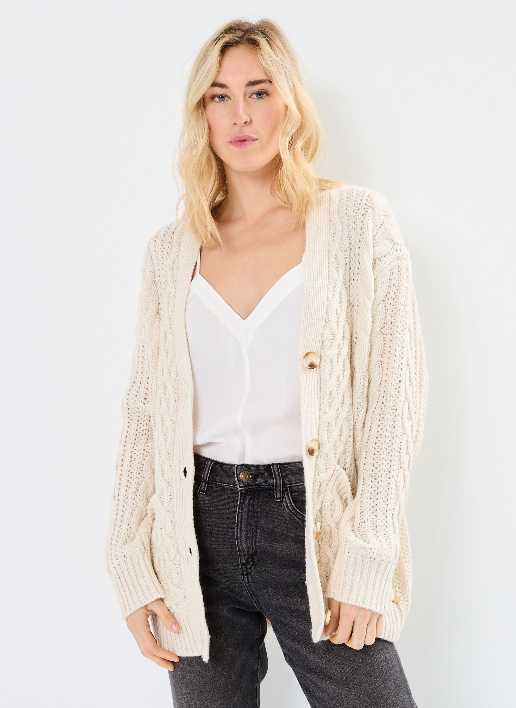 Gilets MOORE femme blanc La Petite Etoile Gilets MOORE femme blanc IVOIRE