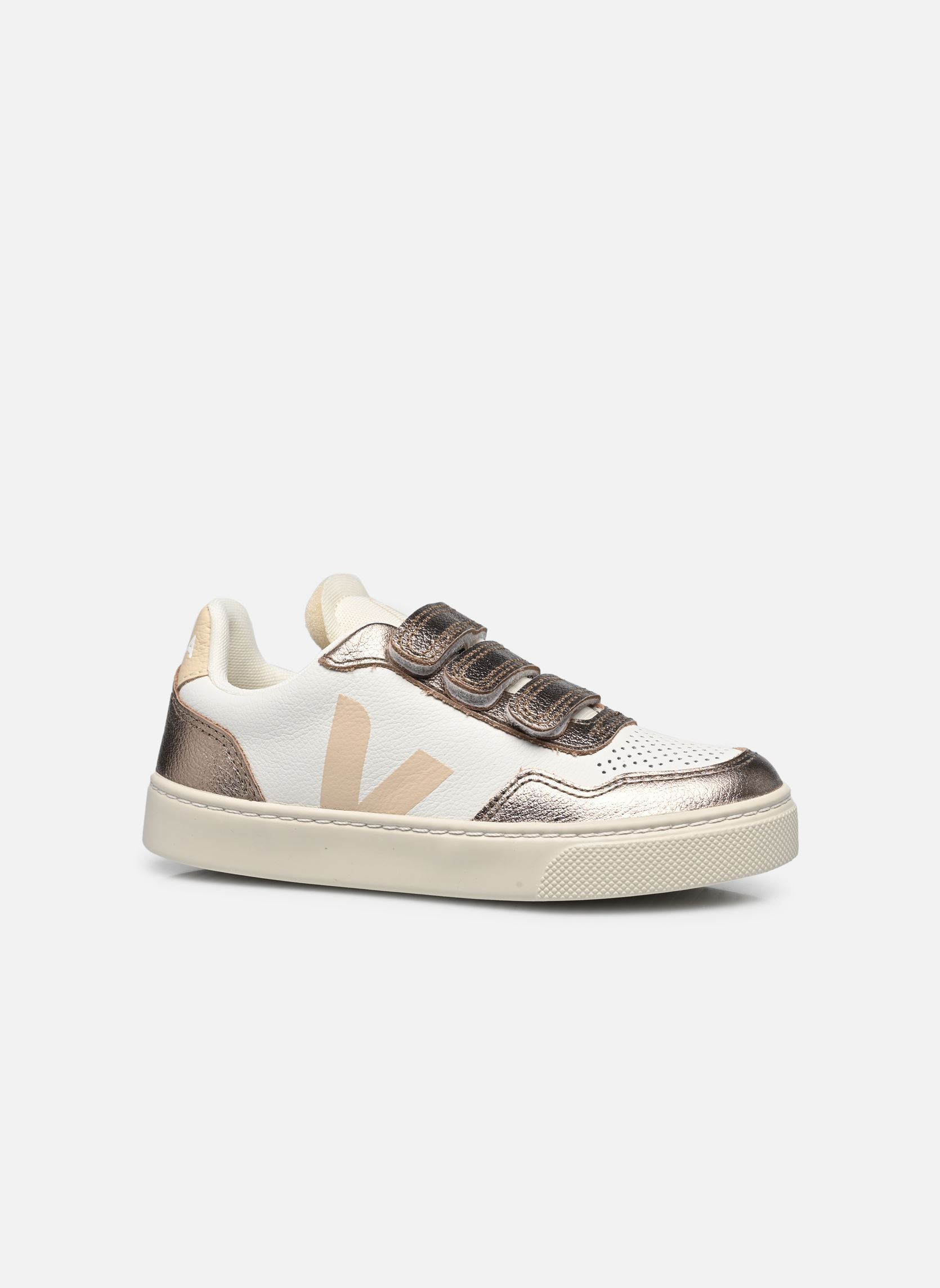 Baskets Small V-90 O.T. Leather fille blanc Veja Baskets Small V-90 O.T. Leather fille blanc WHITE_SABLE_BRONZE