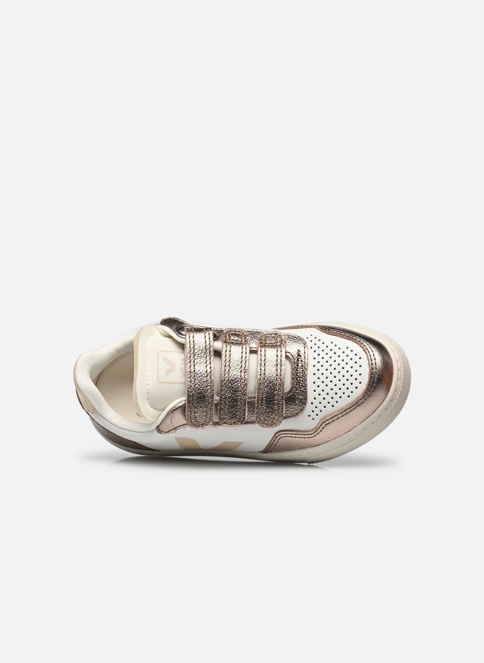 Baskets Small V-90 O.T. Leather fille blanc Veja Baskets Small V-90 O.T. Leather fille blanc WHITE_SABLE_BRONZE