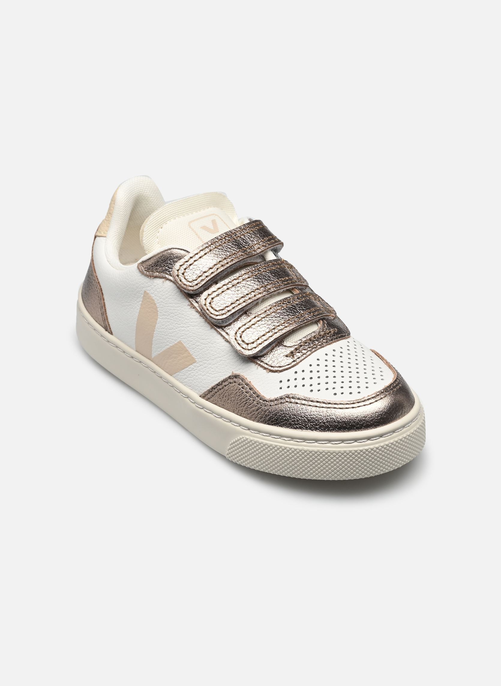 Baskets Small V-90 O.T. Leather fille blanc Veja Baskets Small V-90 O.T. Leather fille blanc WHITE_SABLE_BRONZE