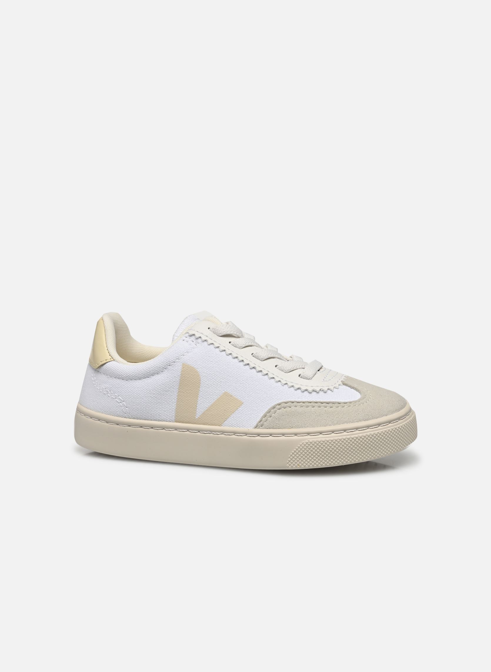 Sneaker Small Volley Canvas - Lacets élastiques weiß Veja Sneaker Small Volley Canvas - Lacets élastiques weiß WHITE_CALCAIRE