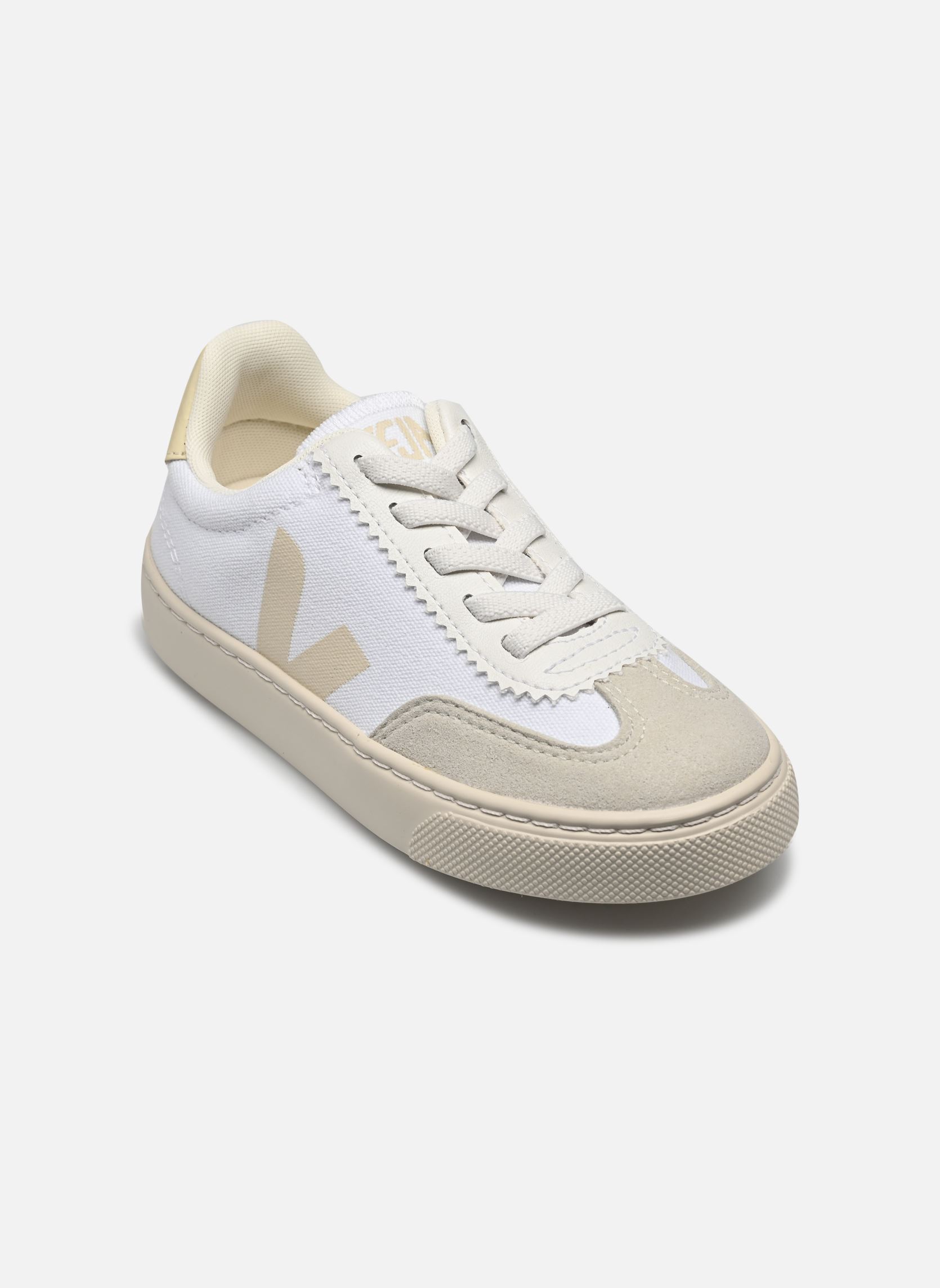 Sneaker Small Volley Canvas - Lacets élastiques weiß Veja Sneaker Small Volley Canvas - Lacets élastiques weiß WHITE_CALCAIRE