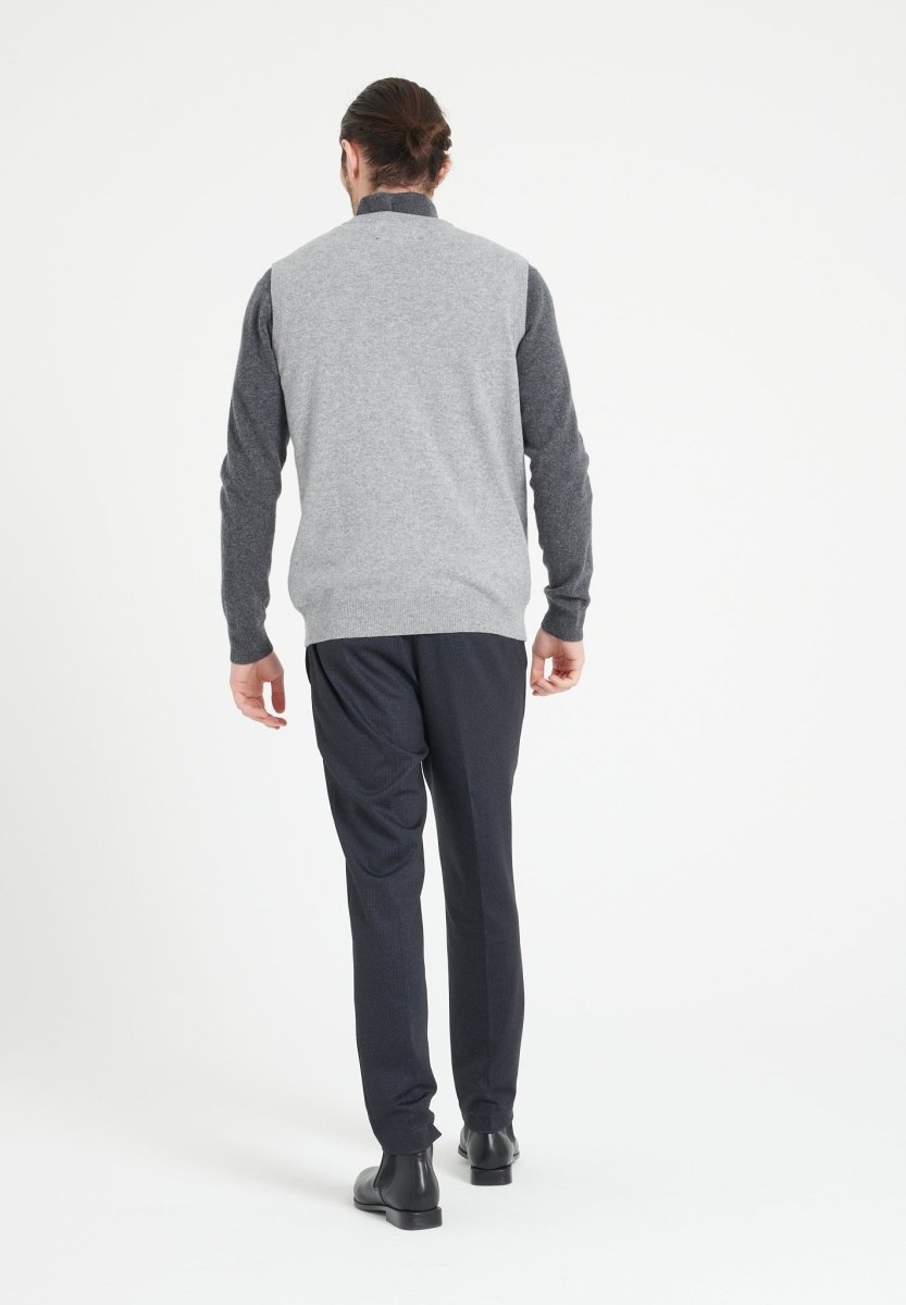 Gilet Cachemire Homme Col V Sans Manches - Pull Tricot Élégant Printemps Automne