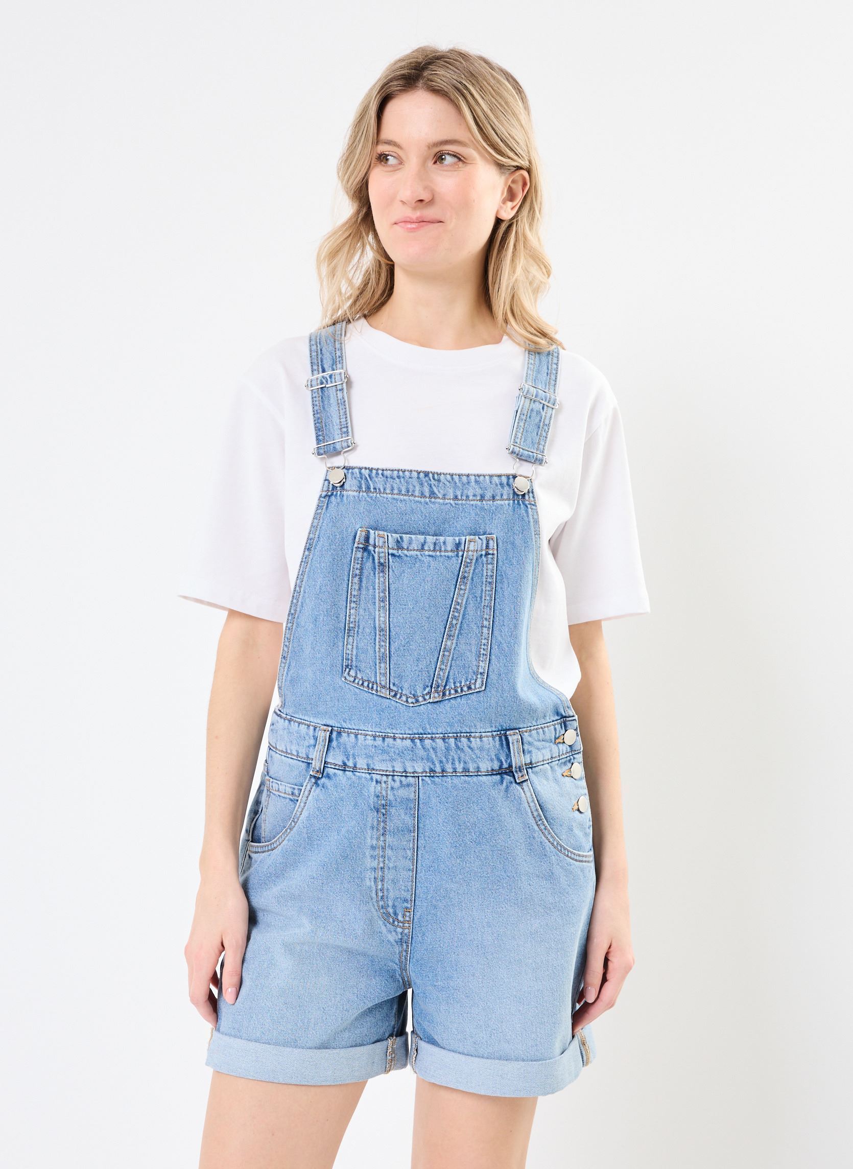 Salopettes P-SALOPETTE denim femme bleu MADE BY Salopettes P-SALOPETTE denim femme bleu DENIM DOUBLE STONE