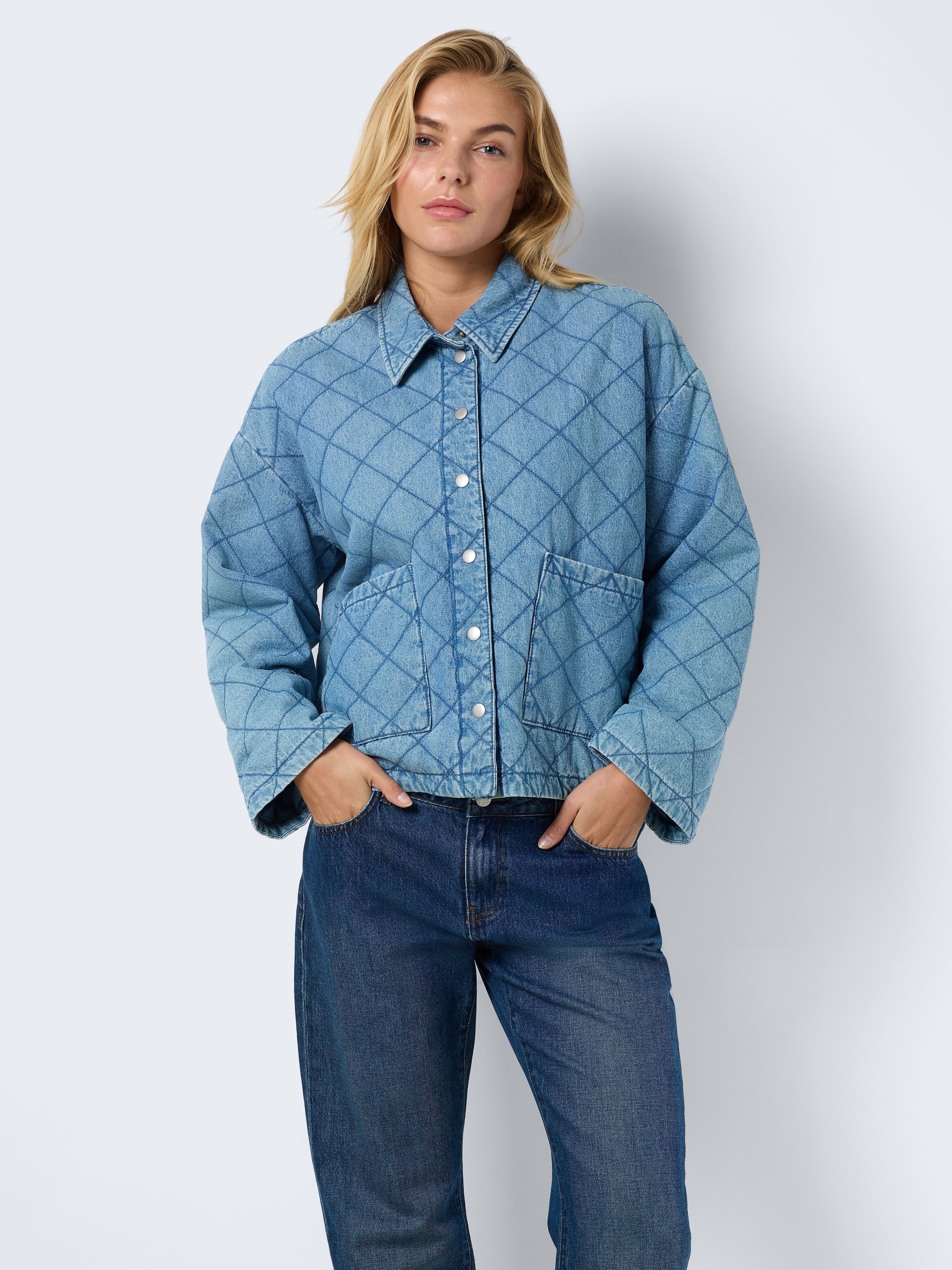Jacken NMCLARA QUILT DENIM JACKET damen blau Noisy May Jacken NMCLARA QUILT DENIM JACKET damen blau Light Blue Denim