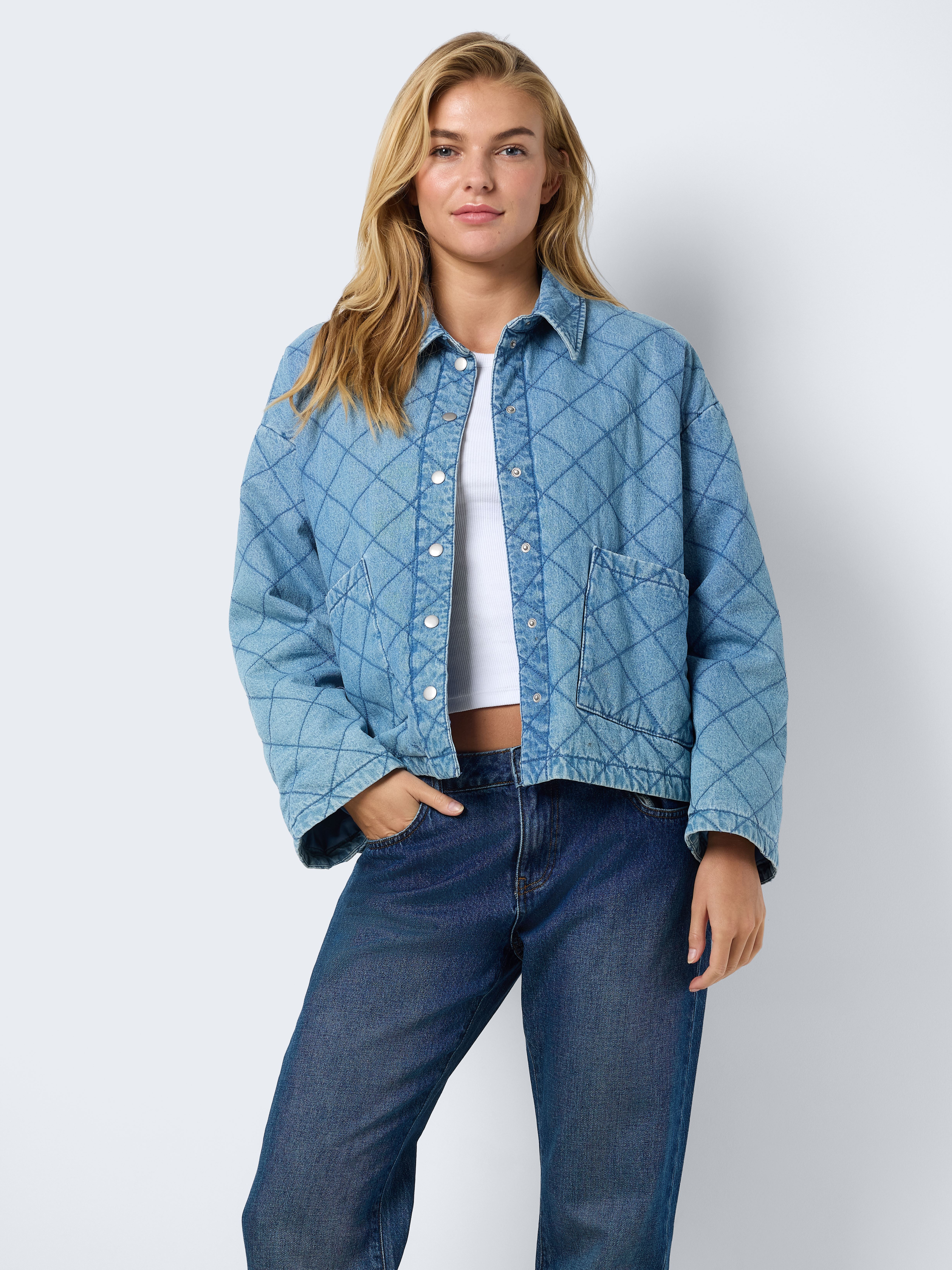 Jacken NMCLARA QUILT DENIM JACKET damen blau Noisy May Jacken NMCLARA QUILT DENIM JACKET damen blau Light Blue Denim