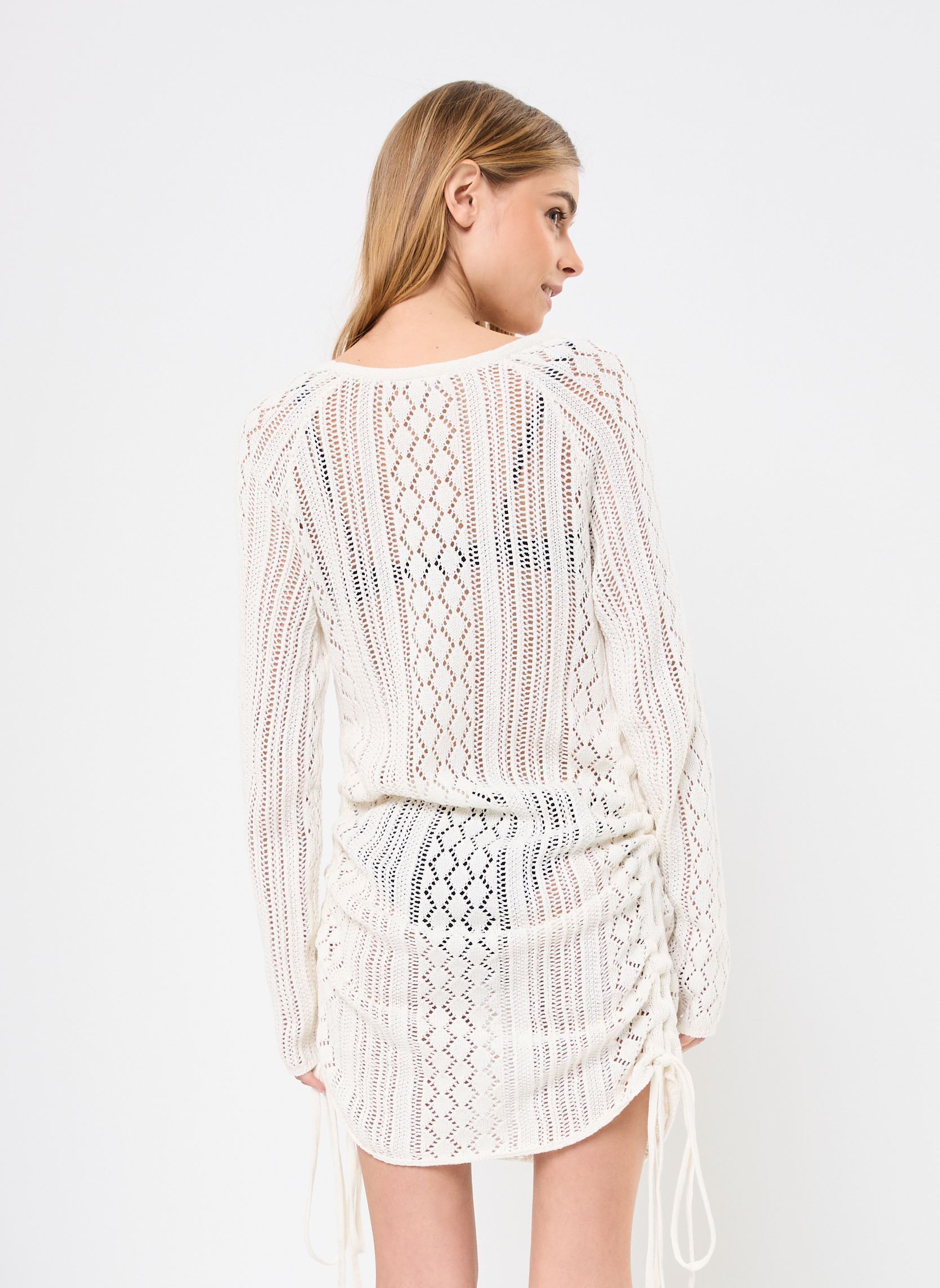 Jurken NMLUNA L/S SIDE RUCHED KNIT DRESS FWD DD dames beige Noisy May Jurken NMLUNA L/S SIDE RUCHED KNIT DRESS FWD DD dames beige BIRCH