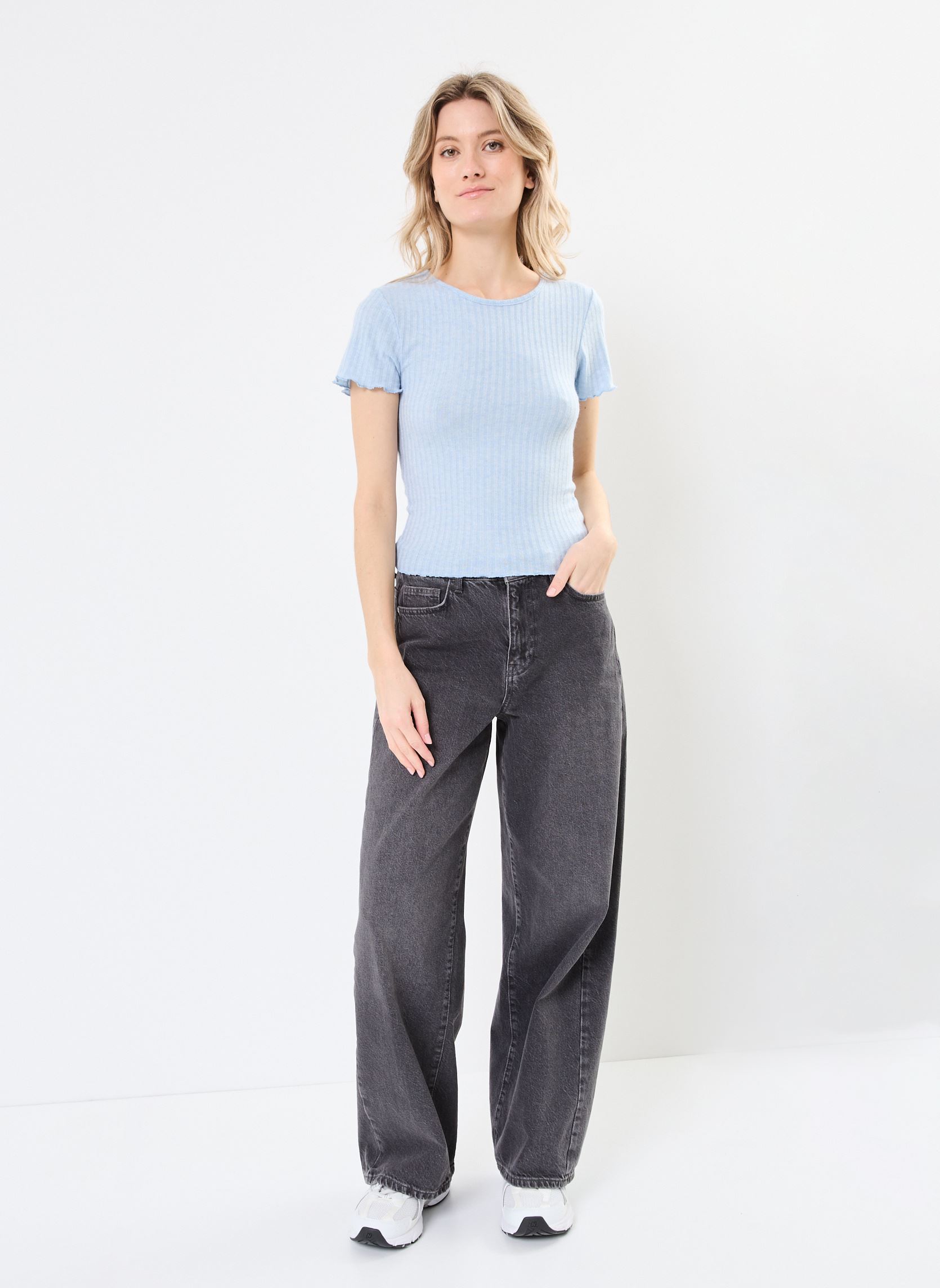 T-shirt a maniche corte NMBERRY SS O-NECK TOP donna blu Noisy May T-shirt a maniche corte NMBERRY SS O-NECK TOP donna blu Cashmere Blue