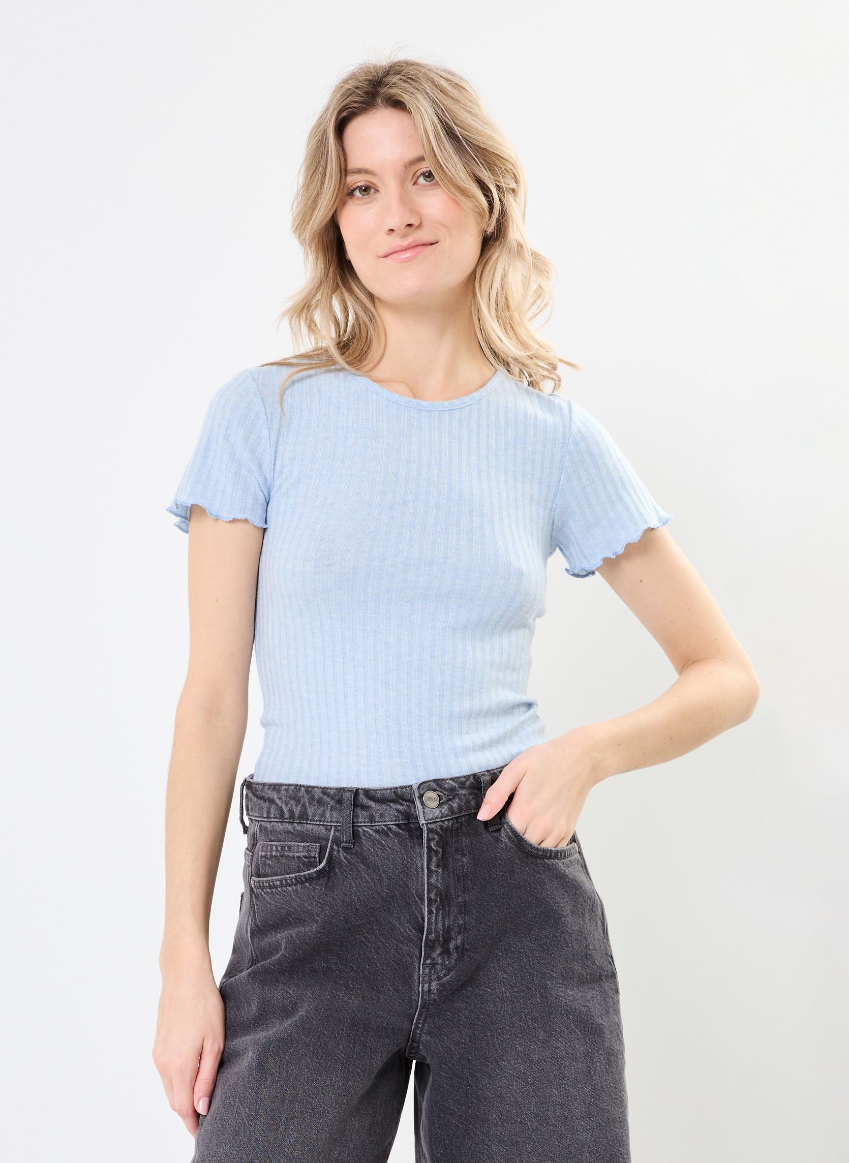 T-shirt a maniche corte NMBERRY SS O-NECK TOP donna blu Noisy May T-shirt a maniche corte NMBERRY SS O-NECK TOP donna blu Cashmere Blue