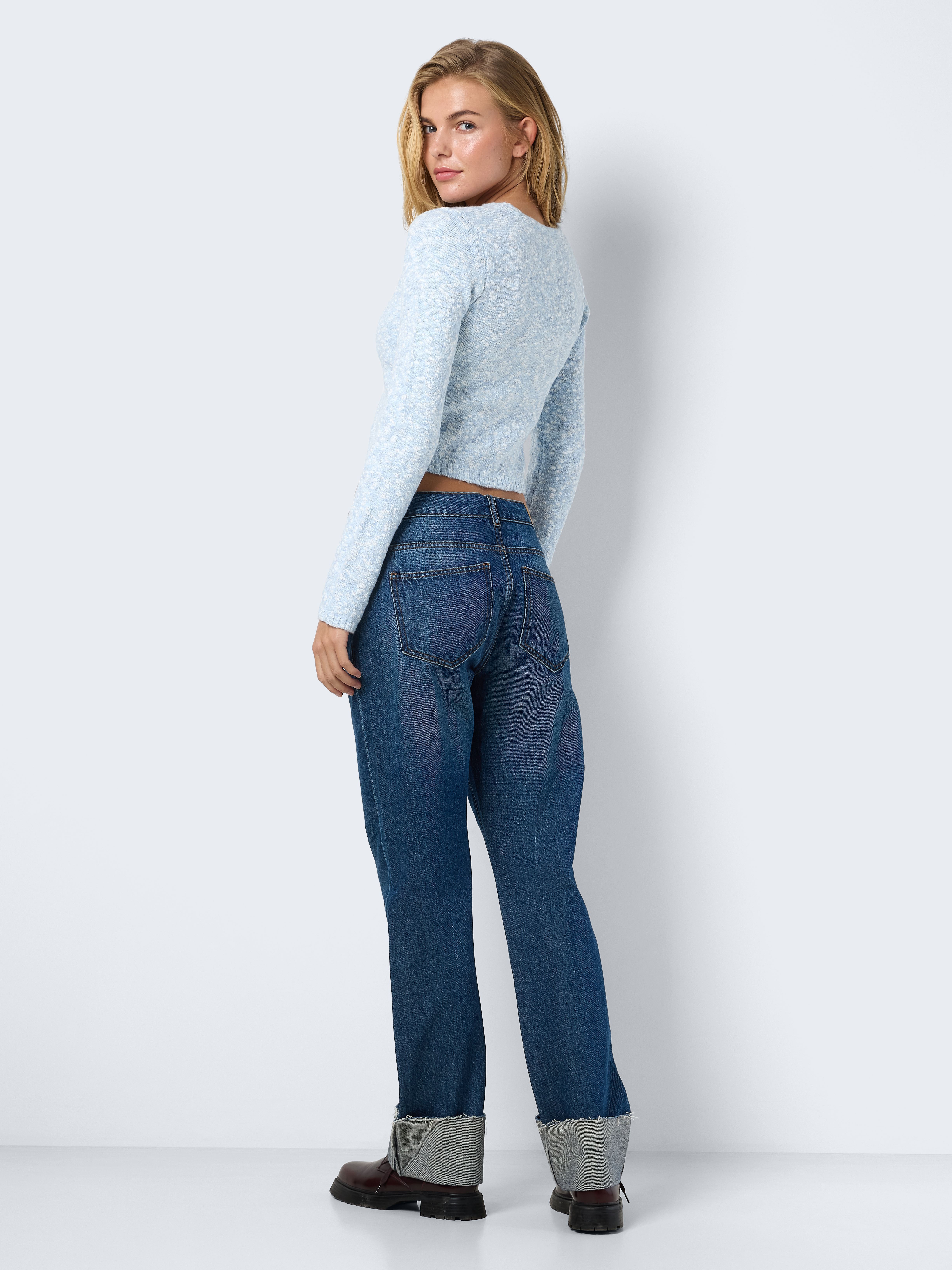 Pullover NMCASSY LS CROP KNIT CARDIGAN FWD DD damen blau Noisy May Pullover NMCASSY LS CROP KNIT CARDIGAN FWD DD damen blau Cashmere Blue