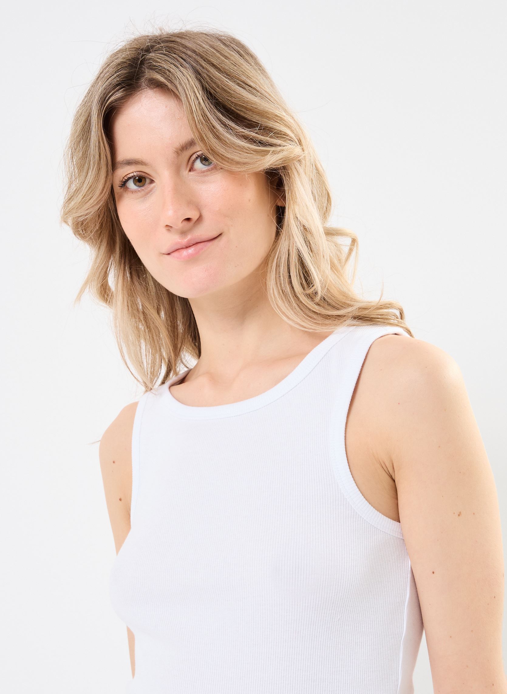 Débardeurs NMMAYA S/L REGULAR TANK TOP NOOS femme blanc Noisy May Débardeurs NMMAYA S/L REGULAR TANK TOP NOOS femme blanc Bright white