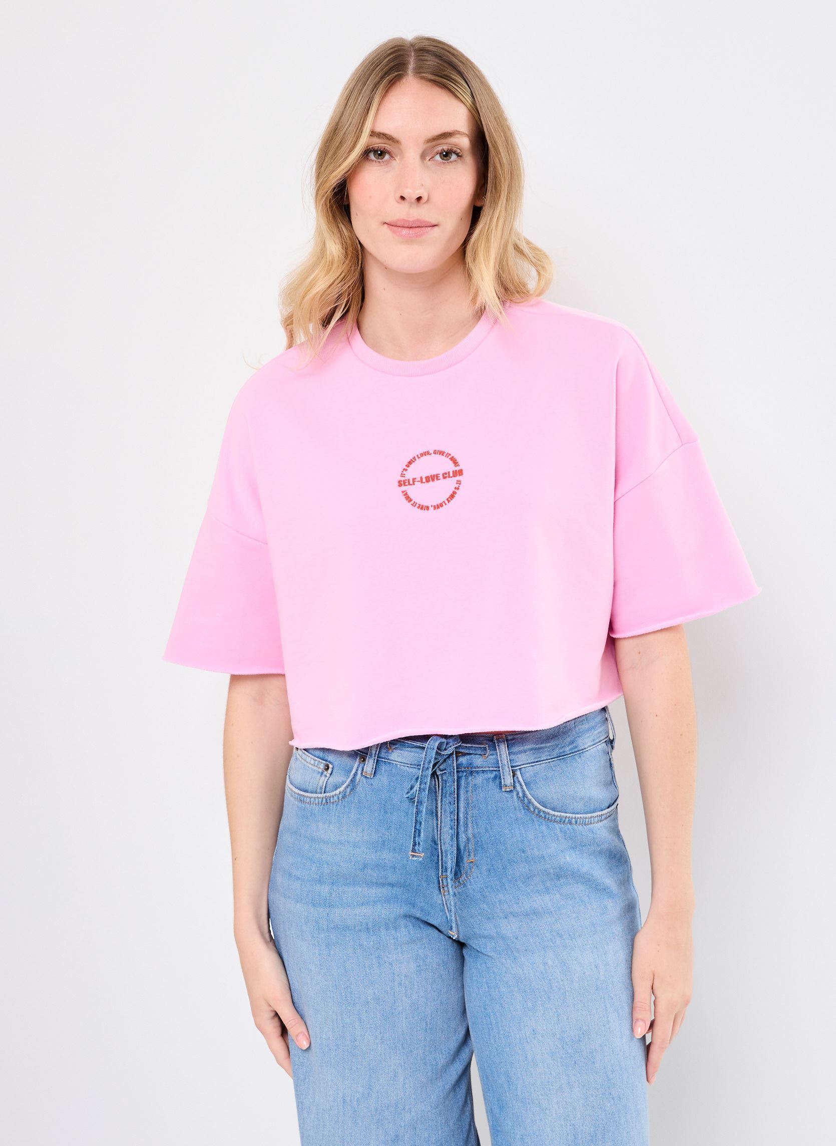 T-shirt a maniche corte NMASTON 24 O-NECK SWEAT JRS donna rosa Noisy May T-shirt a maniche corte NMASTON 24 O-NECK SWEAT JRS donna rosa BONBON