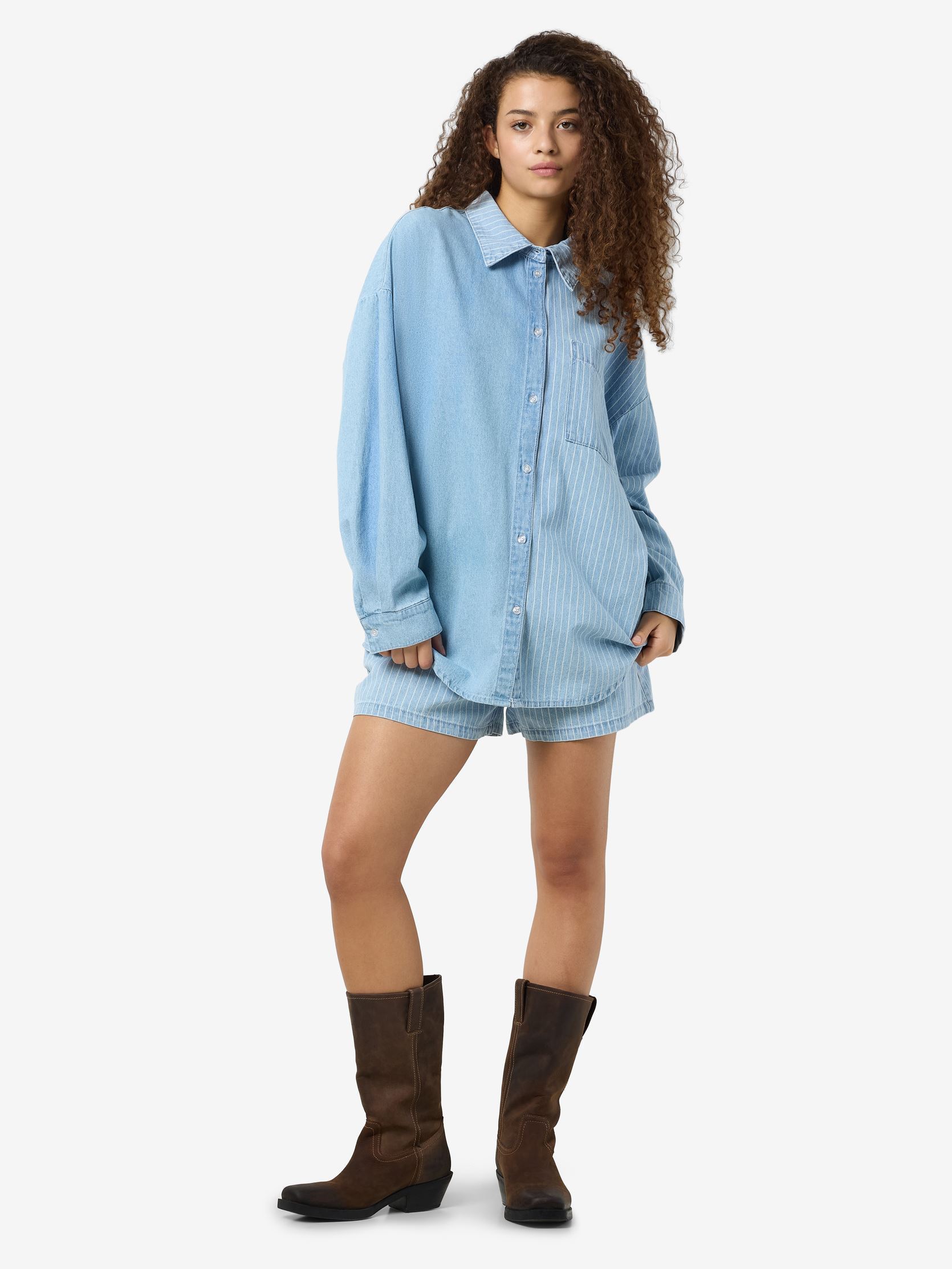 Camisas de manga larga NMKATRI LS OVERSIZE STR SHRT BS006LB mujer azul Noisy May Camisas de manga larga NMKATRI LS OVERSIZE STR SHRT BS006LB mujer azul LIGHT BLUE DENIM