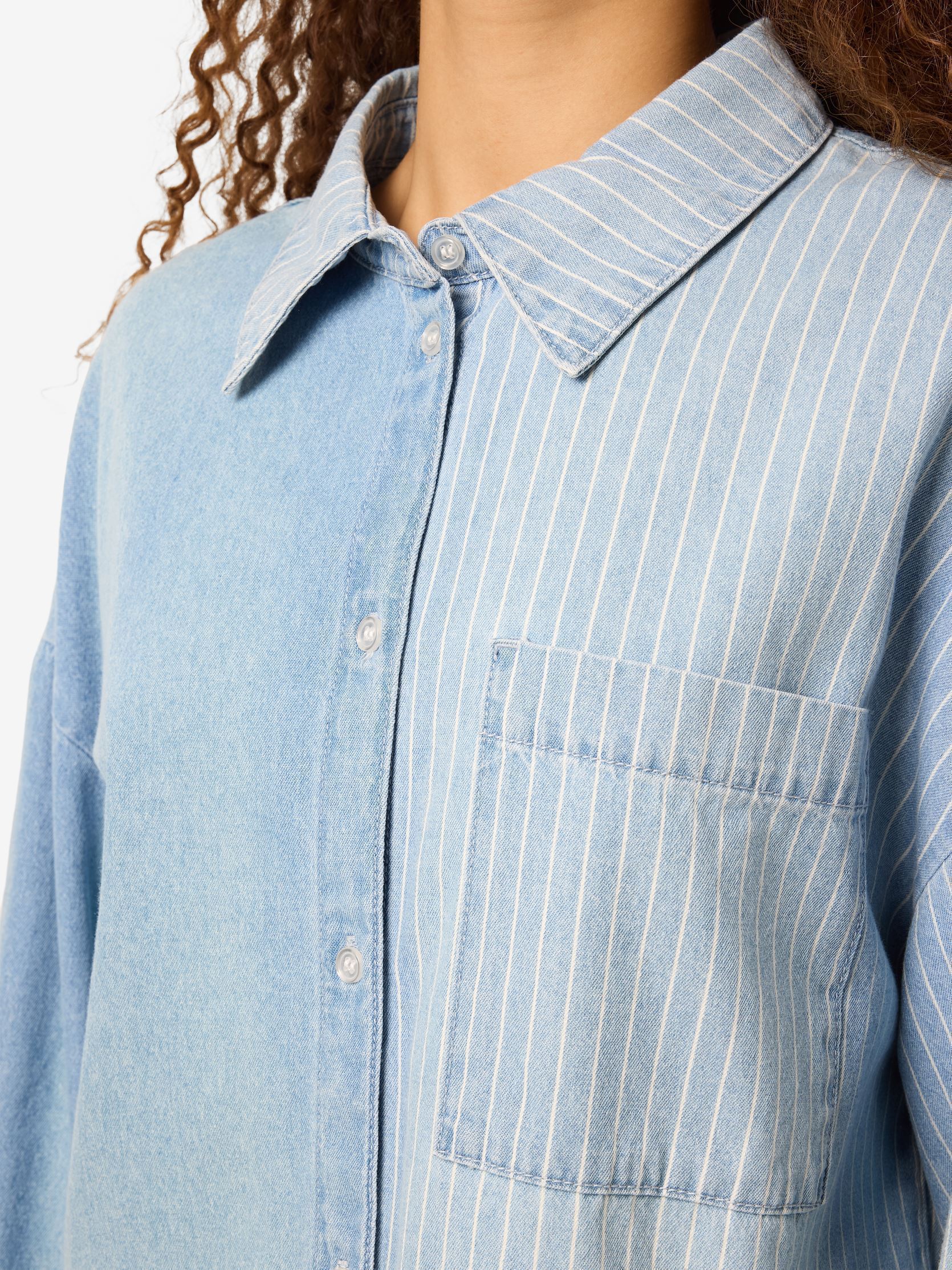 Camisas de manga larga NMKATRI LS OVERSIZE STR SHRT BS006LB mujer azul Noisy May Camisas de manga larga NMKATRI LS OVERSIZE STR SHRT BS006LB mujer azul LIGHT BLUE DENIM