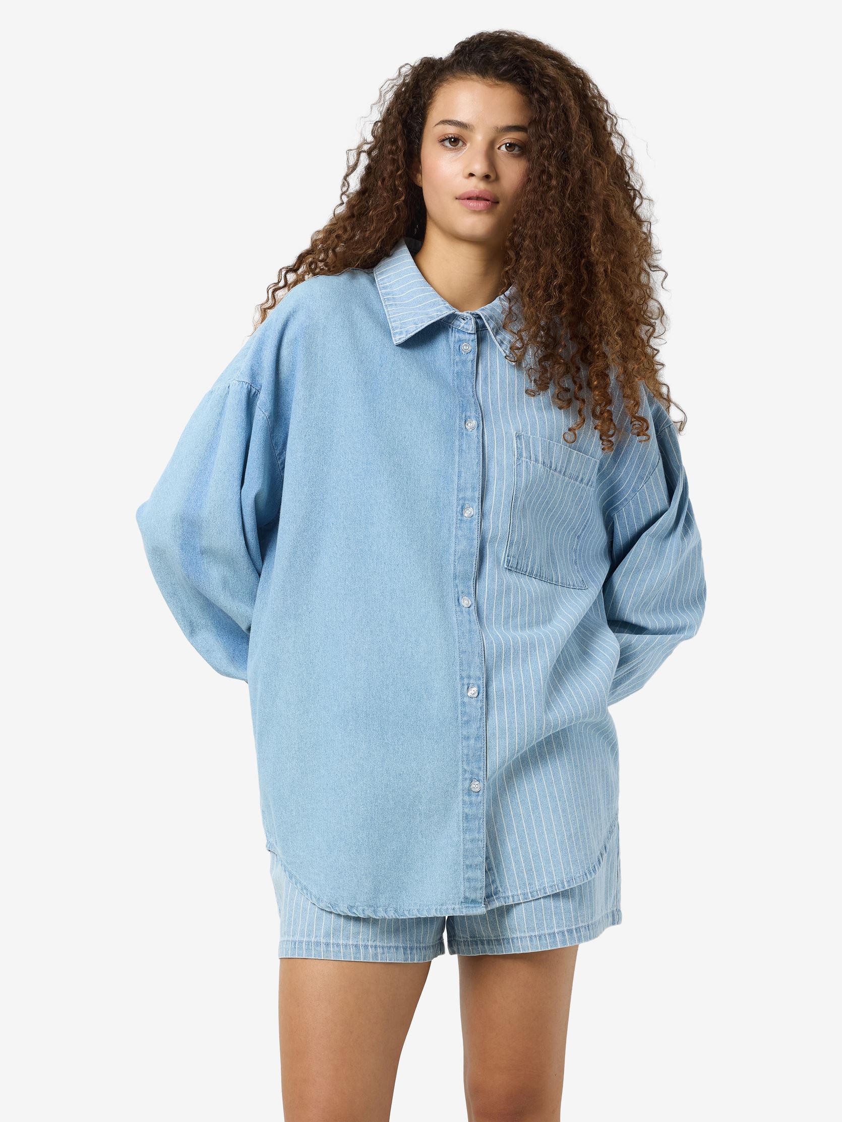 Camisas de manga larga NMKATRI LS OVERSIZE STR SHRT BS006LB mujer azul Noisy May Camisas de manga larga NMKATRI LS OVERSIZE STR SHRT BS006LB mujer azul LIGHT BLUE DENIM