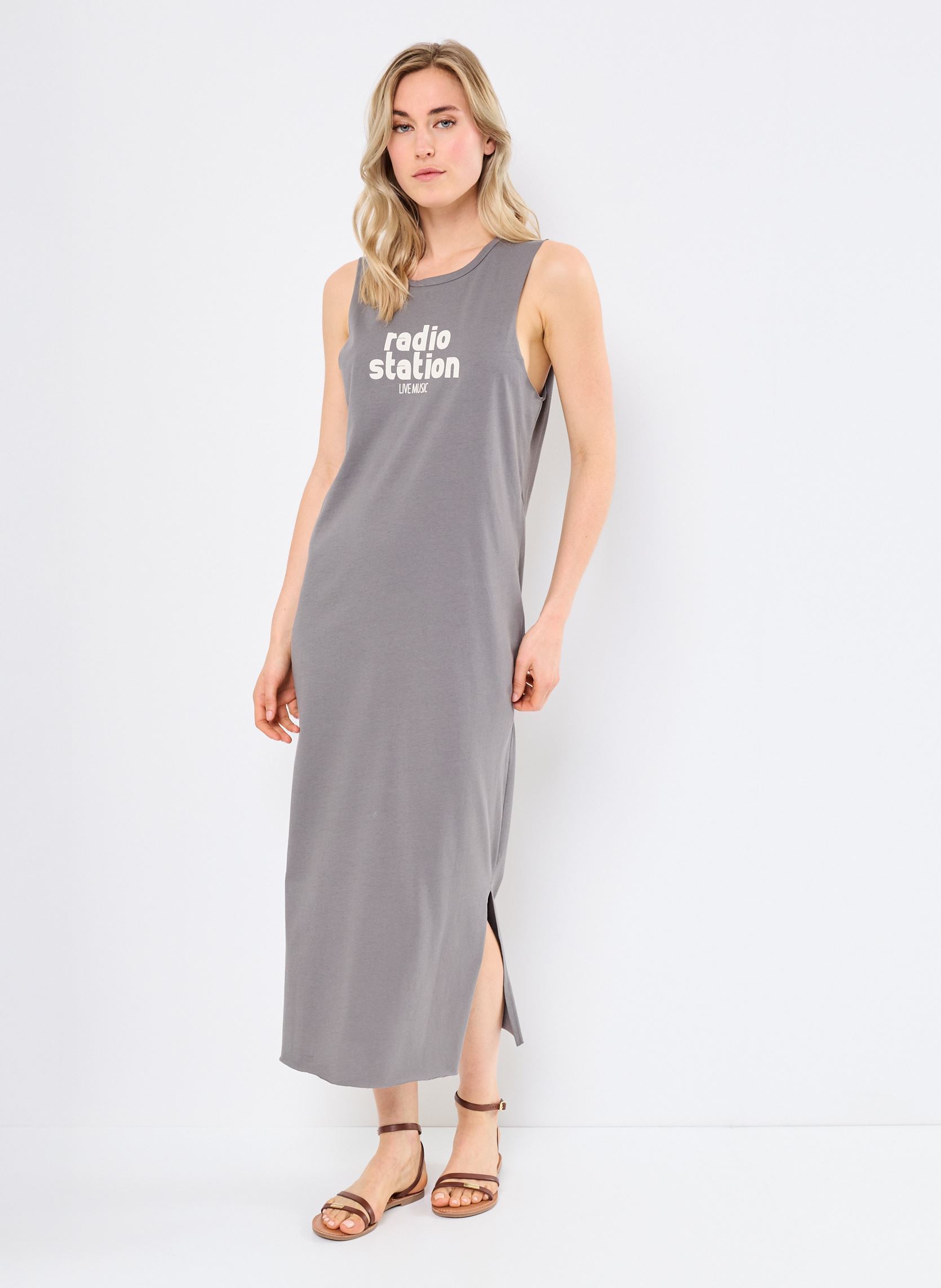 Lange jurken NMMAX SL MIDI DRESS JRS FWD dames grijs Noisy May Lange jurken NMMAX SL MIDI DRESS JRS FWD dames grijs Charcoal Gray