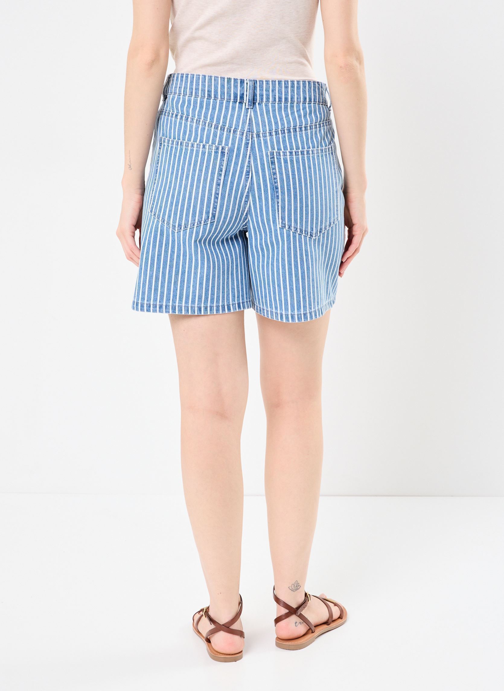 Shorts NMHERA NW LOOSE PINSTRIPED SHORTS femme bleu Noisy May Shorts NMHERA NW LOOSE PINSTRIPED SHORTS femme bleu Medium Blue Denim