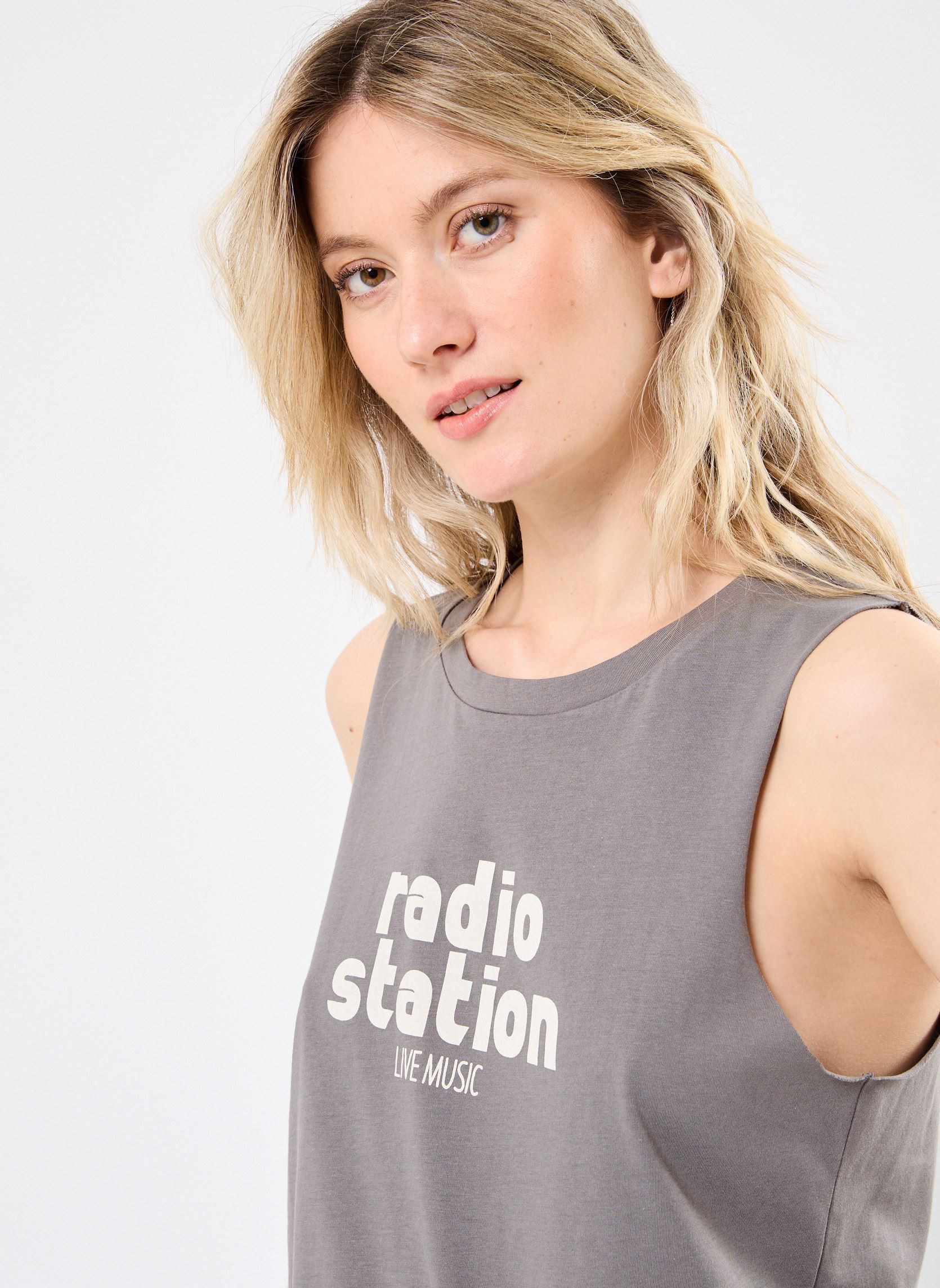 Tops NMMAX SL RADIO TOP JRS FWD femme gris Noisy May Tops NMMAX SL RADIO TOP JRS FWD femme gris CHARCOAL GRAY