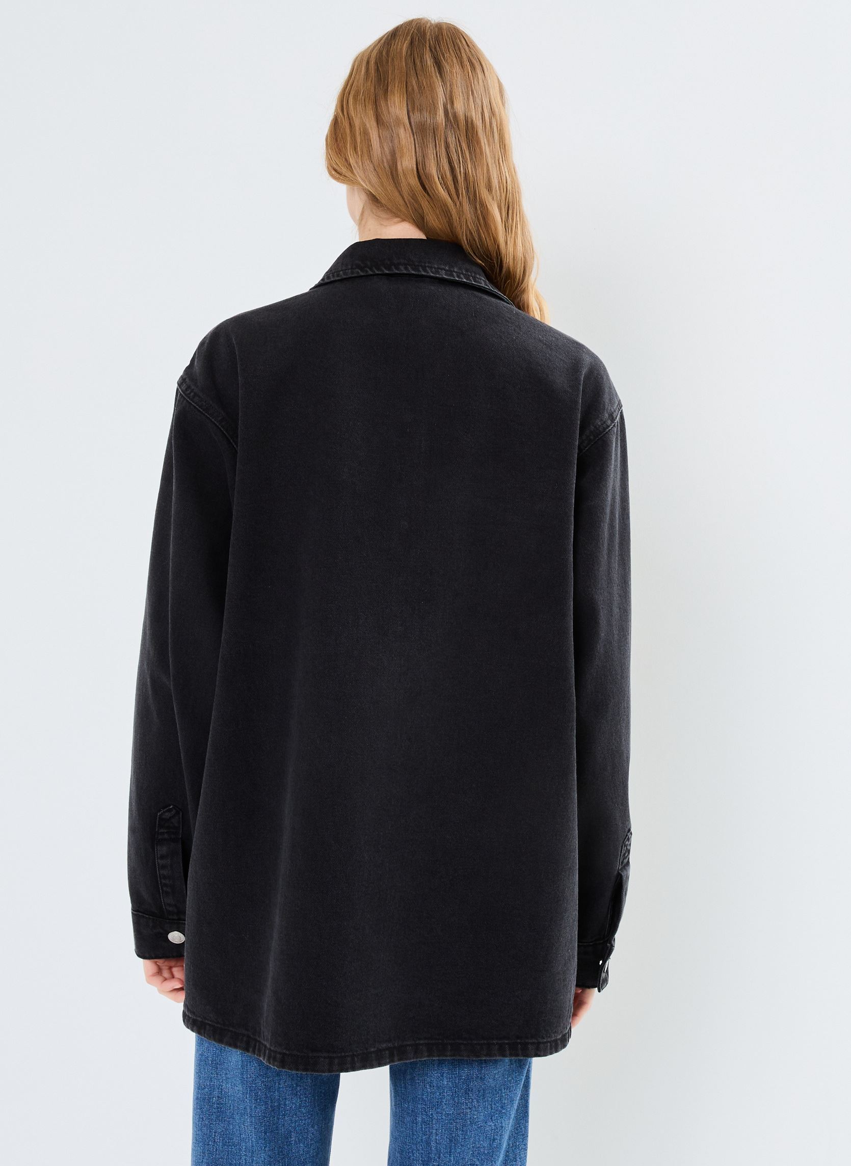 Chemises manches longues NMALVA LS OVERSIZE STUD SHACKET AZ387BL femme noir Noisy May Chemises manches longues NMALVA LS OVERSIZE STUD SHACKET AZ387BL femme noir Black Denim