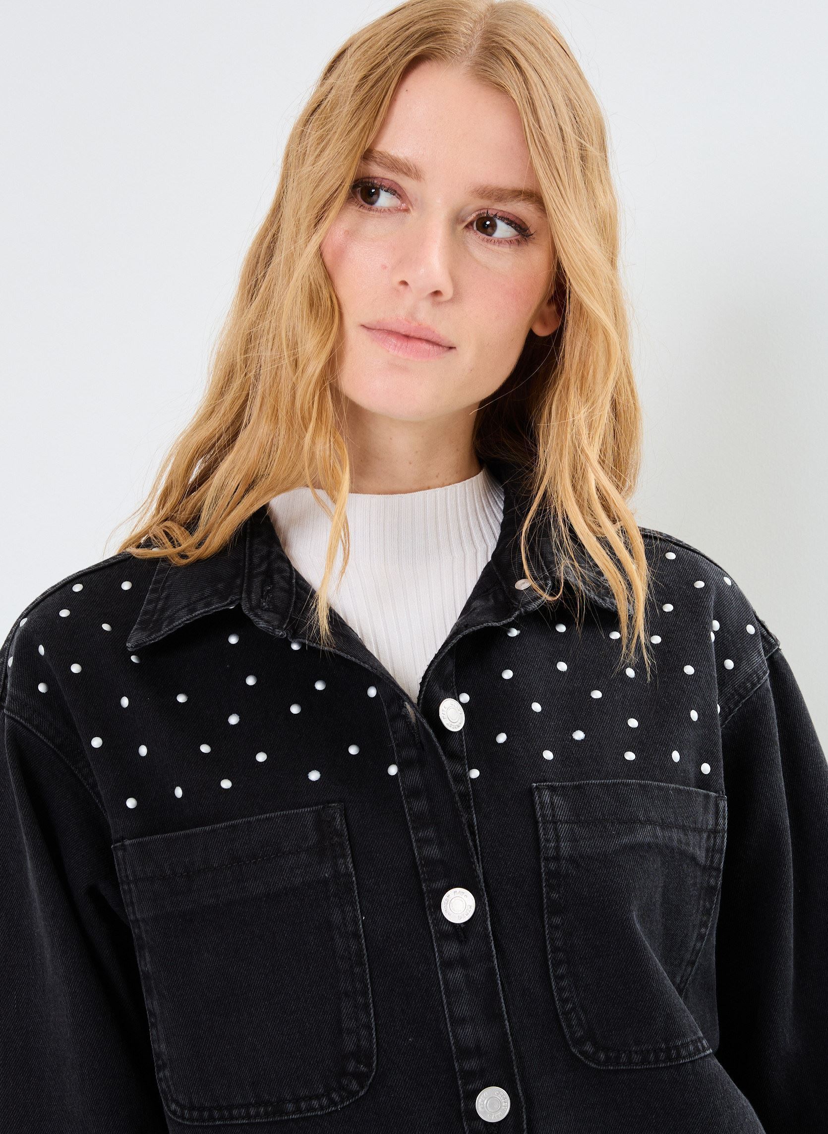Chemises manches longues NMALVA LS OVERSIZE STUD SHACKET AZ387BL femme noir Noisy May Chemises manches longues NMALVA LS OVERSIZE STUD SHACKET AZ387BL femme noir Black Denim