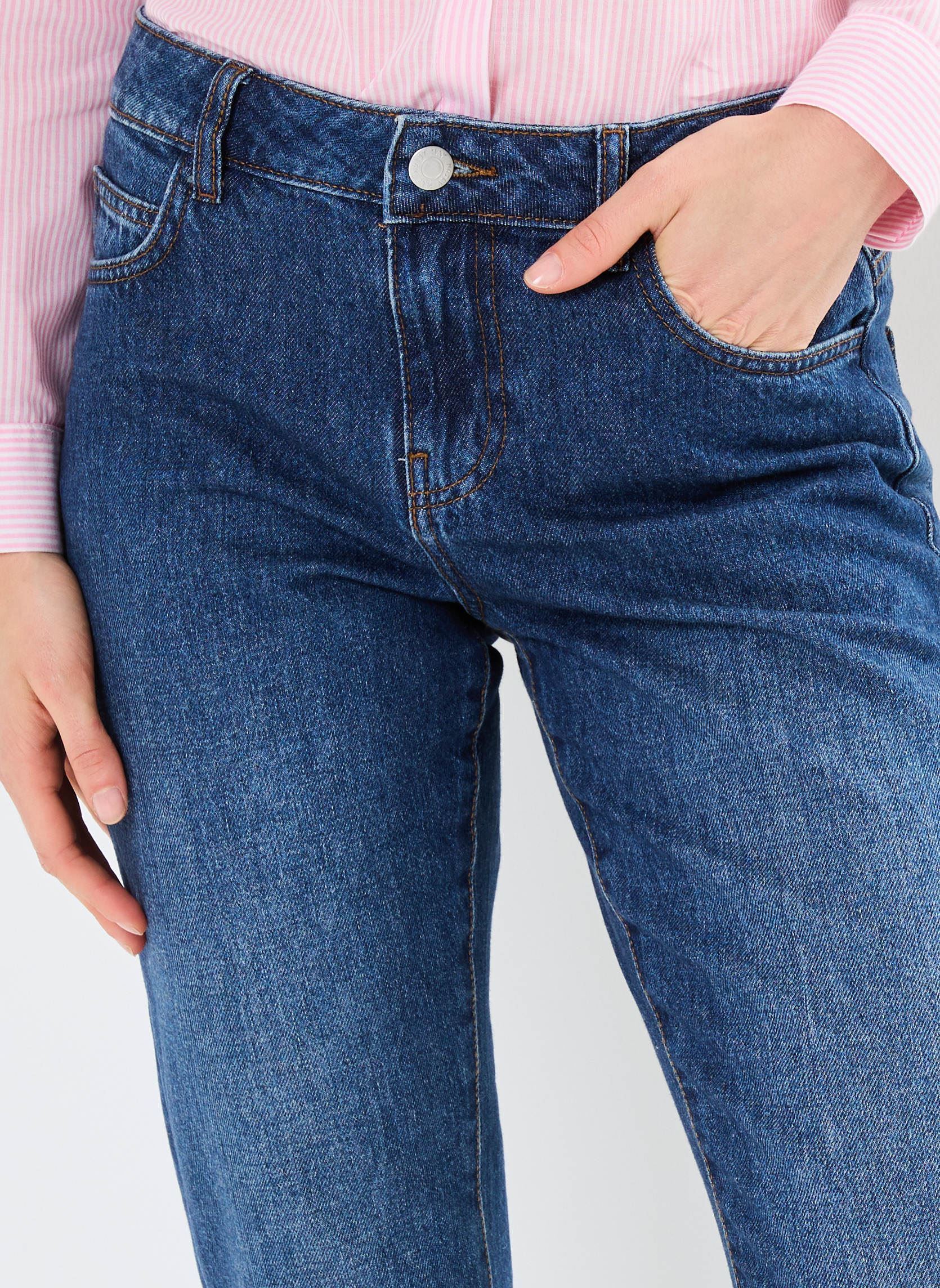 Wijde jeans / Flared Jeans NMSANJA NW STRAIGHT FOLD UP JEAN AZ382DB dames blauw Noisy May Wijde jeans / Flared Jeans NMSANJA NW STRAIGHT FOLD UP JEAN AZ382DB dames blauw Dark Blue Denim