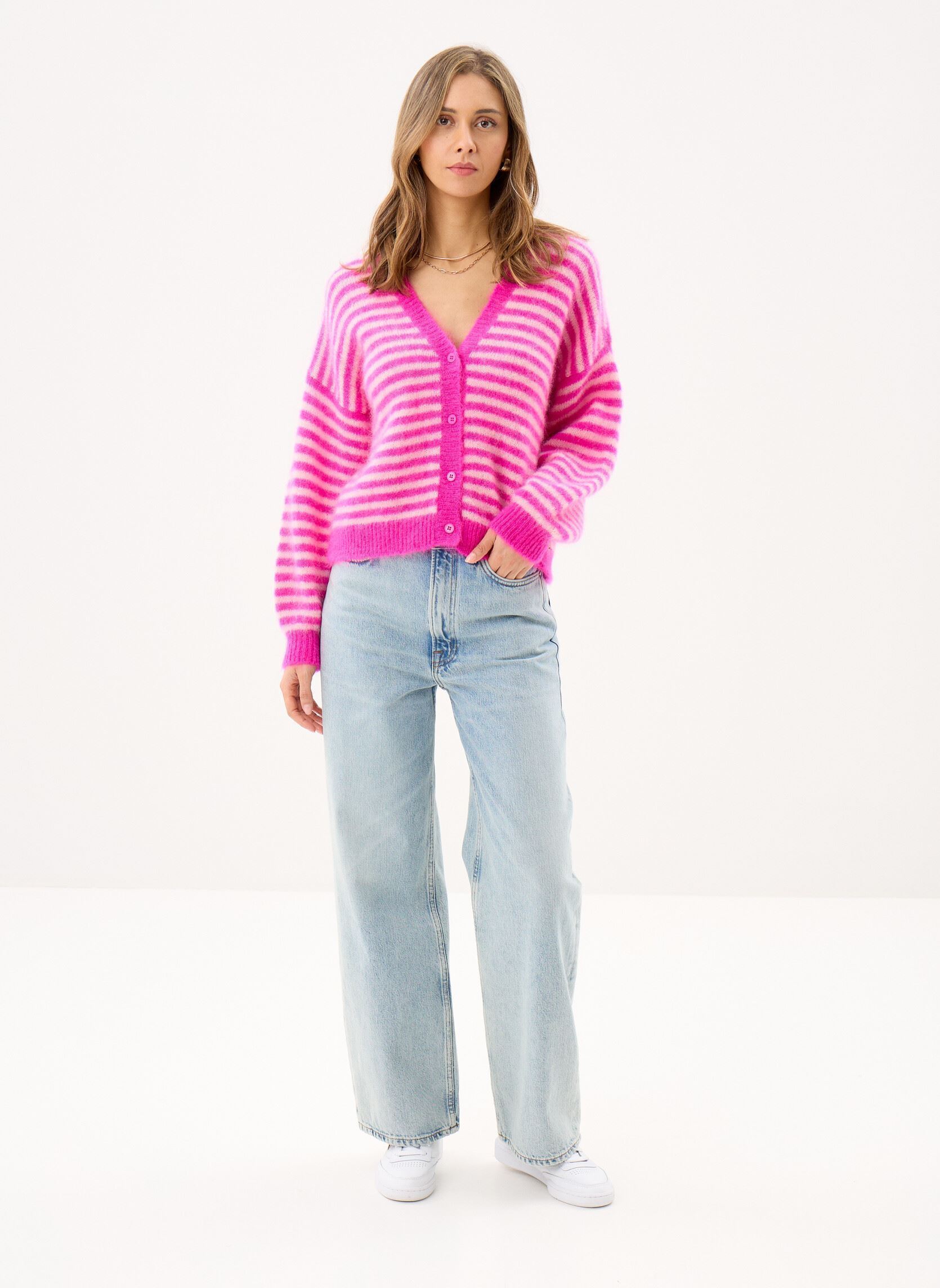Gilets ALVARO femme rose Des Petits Hauts Gilets ALVARO femme rose Fuchsia/Bulle
