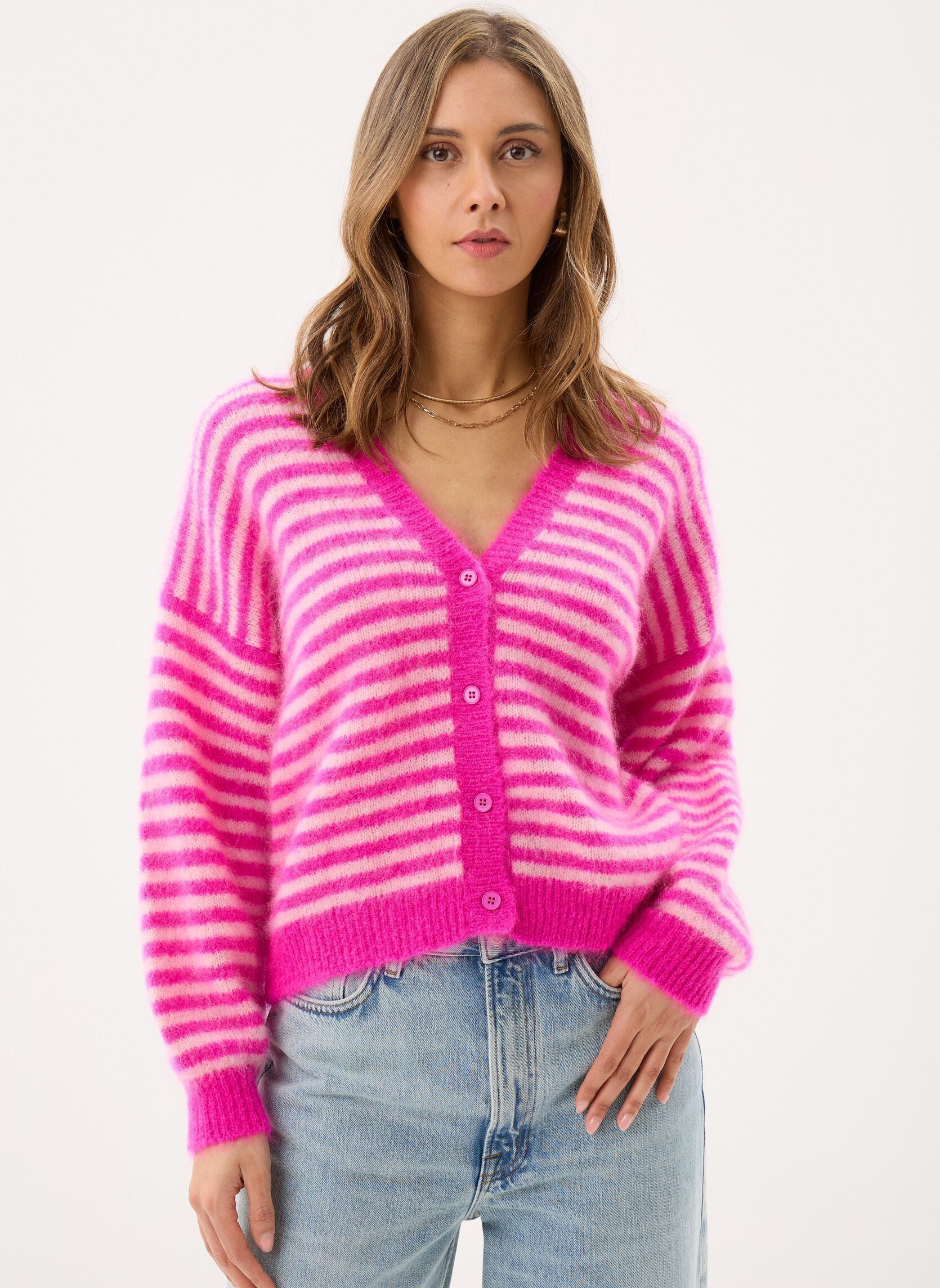 Gilets ALVARO femme rose Des Petits Hauts Gilets ALVARO femme rose Fuchsia/Bulle