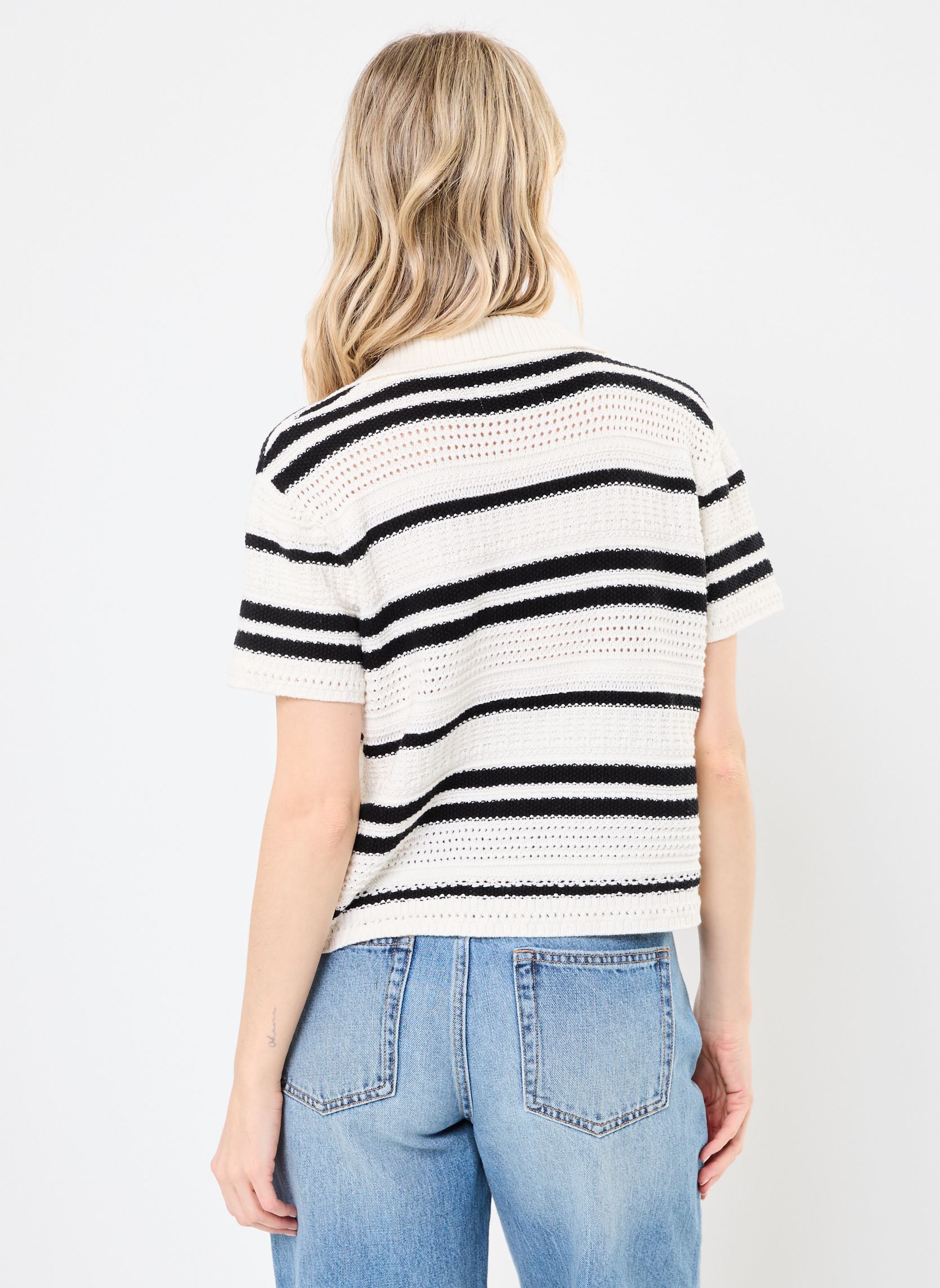 Pulls DEMBO femme beige Des Petits Hauts Pulls DEMBO femme beige CREME/NOIR