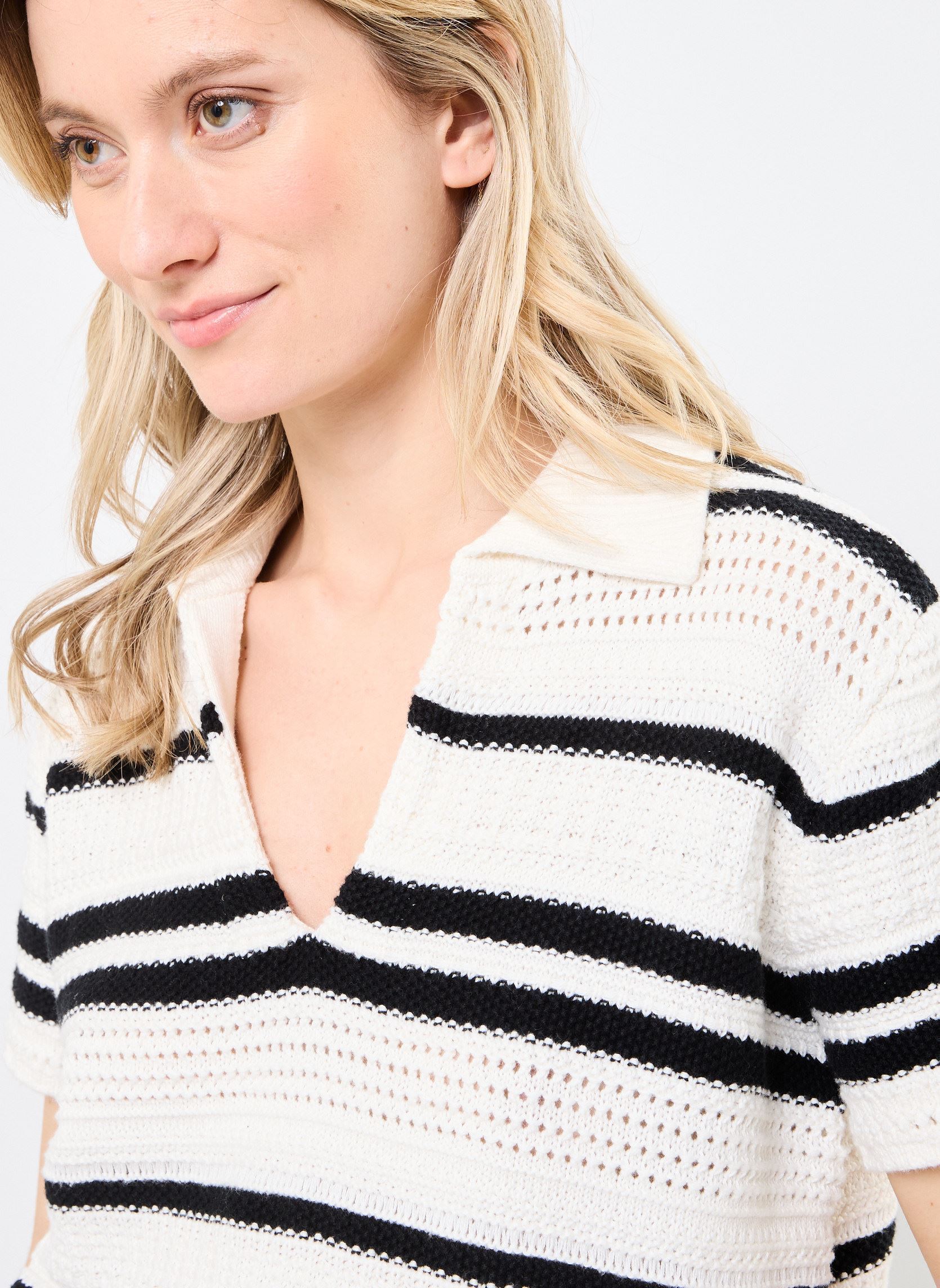 Pulls DEMBO femme beige Des Petits Hauts Pulls DEMBO femme beige CREME/NOIR