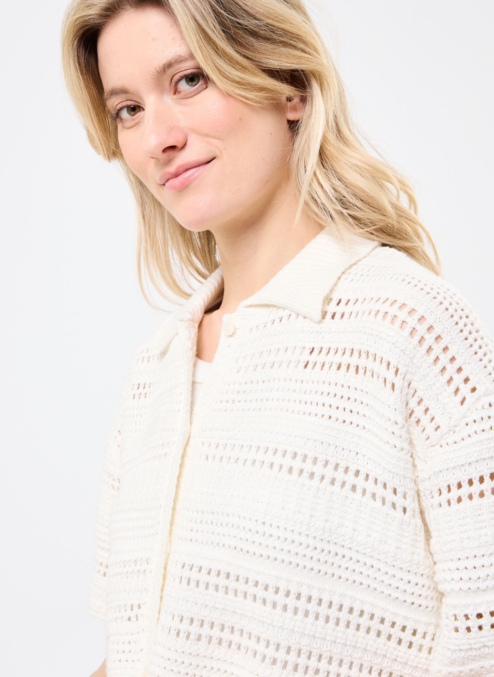 Gilets DEXTER femme beige Des Petits Hauts Gilets DEXTER femme beige Creme