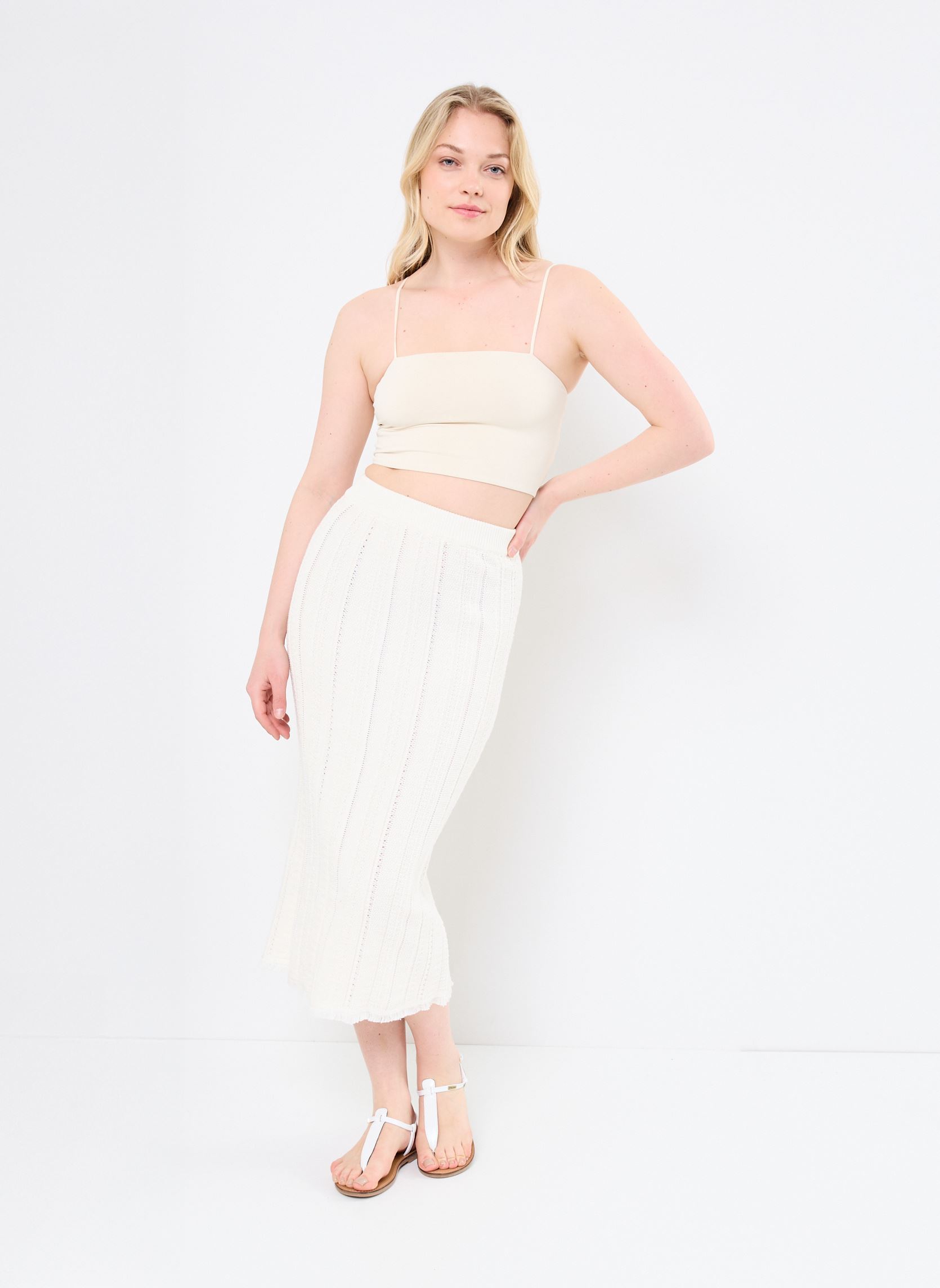 Halflange rokken DEBORA dames wit Des Petits Hauts Halflange rokken DEBORA dames wit Creme