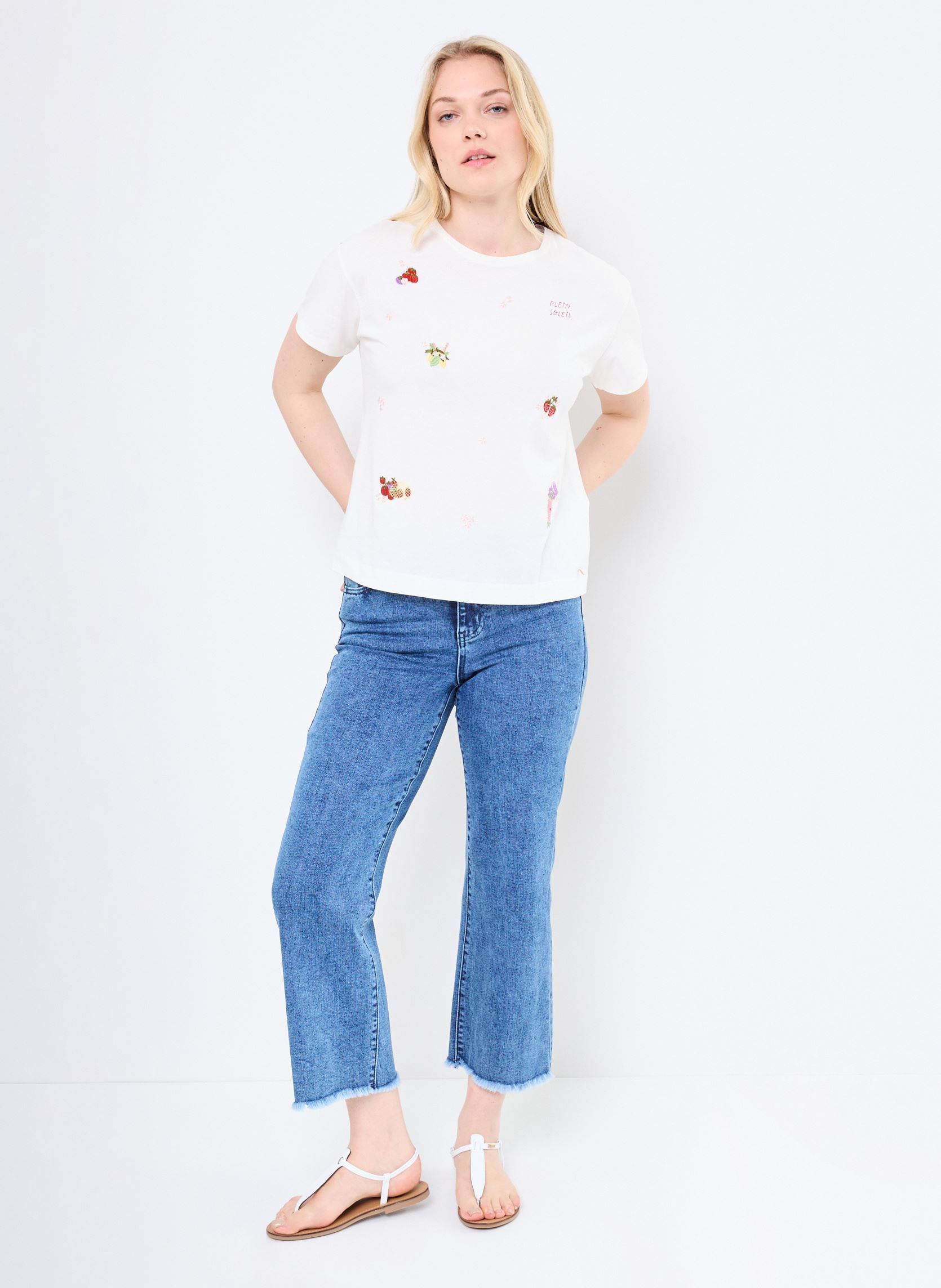 Tee-shirts manches courtes GAMOS femme blanc Des Petits Hauts Tee-shirts manches courtes GAMOS femme blanc Ecru