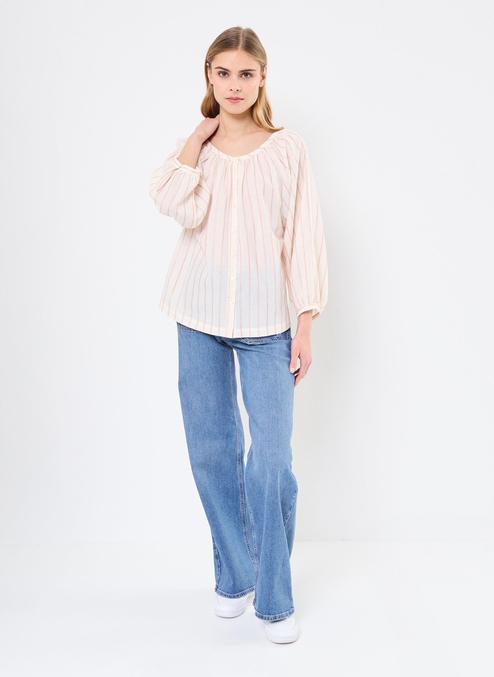 Blusas de manga larga TINA mujer blanco Des Petits Hauts Blusas de manga larga TINA mujer blanco AVOINE