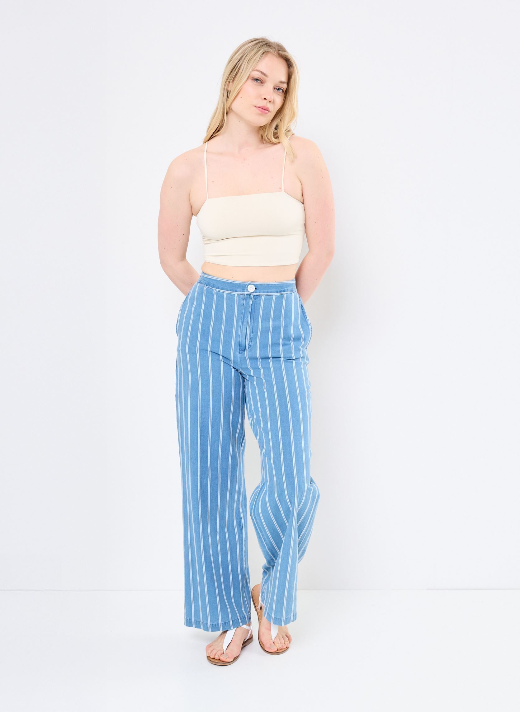 Pantalons larges VALENTIN femme bleu Des Petits Hauts Pantalons larges VALENTIN femme bleu PACIFIQUE